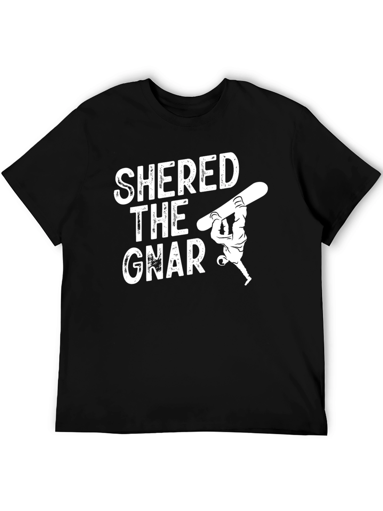 Black Shred the Gnar Snowboarder Graphic T-Shirt view 5
