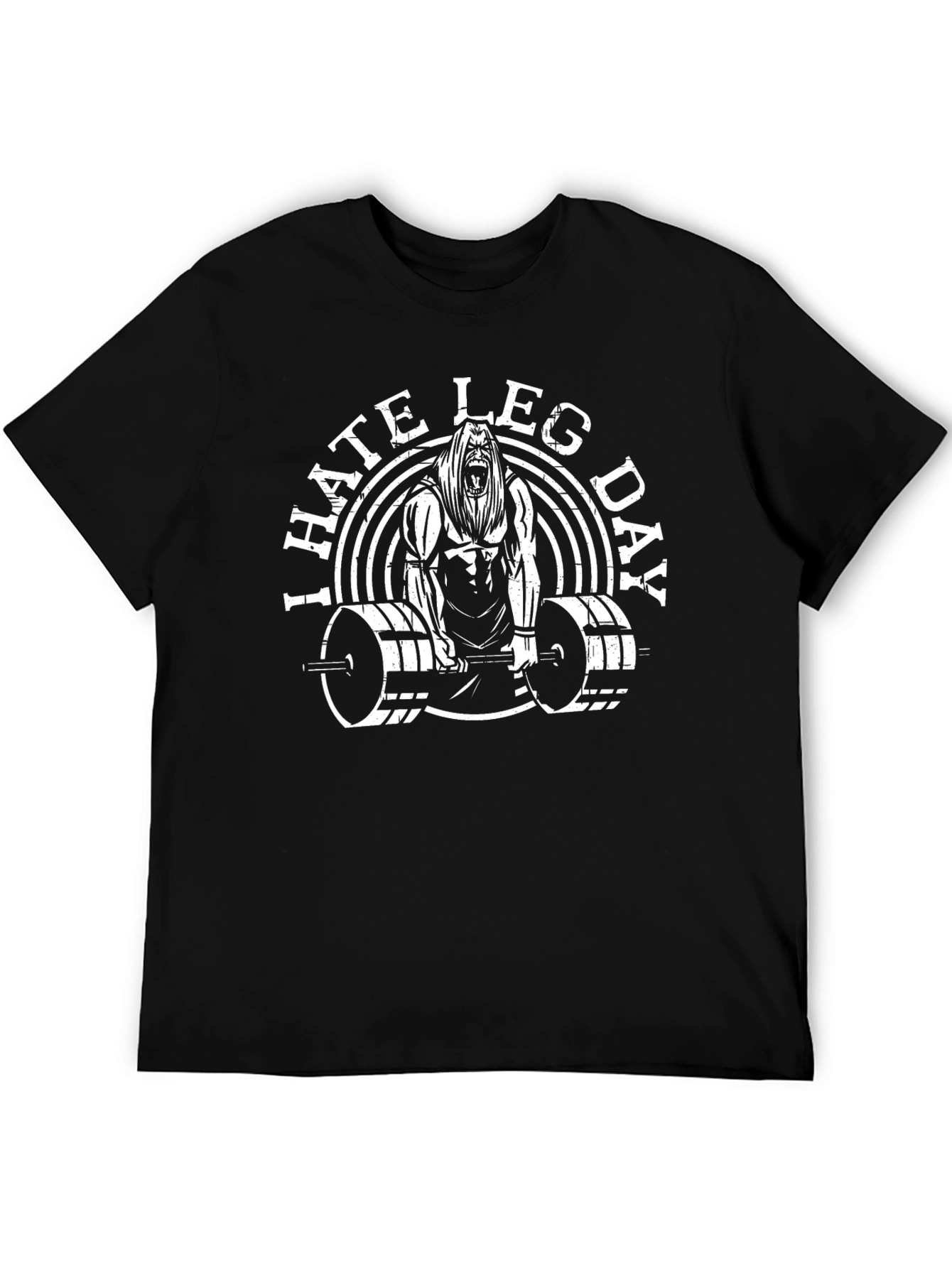Black I Hate Leg Day Graphic T-Shirt - Black view 5