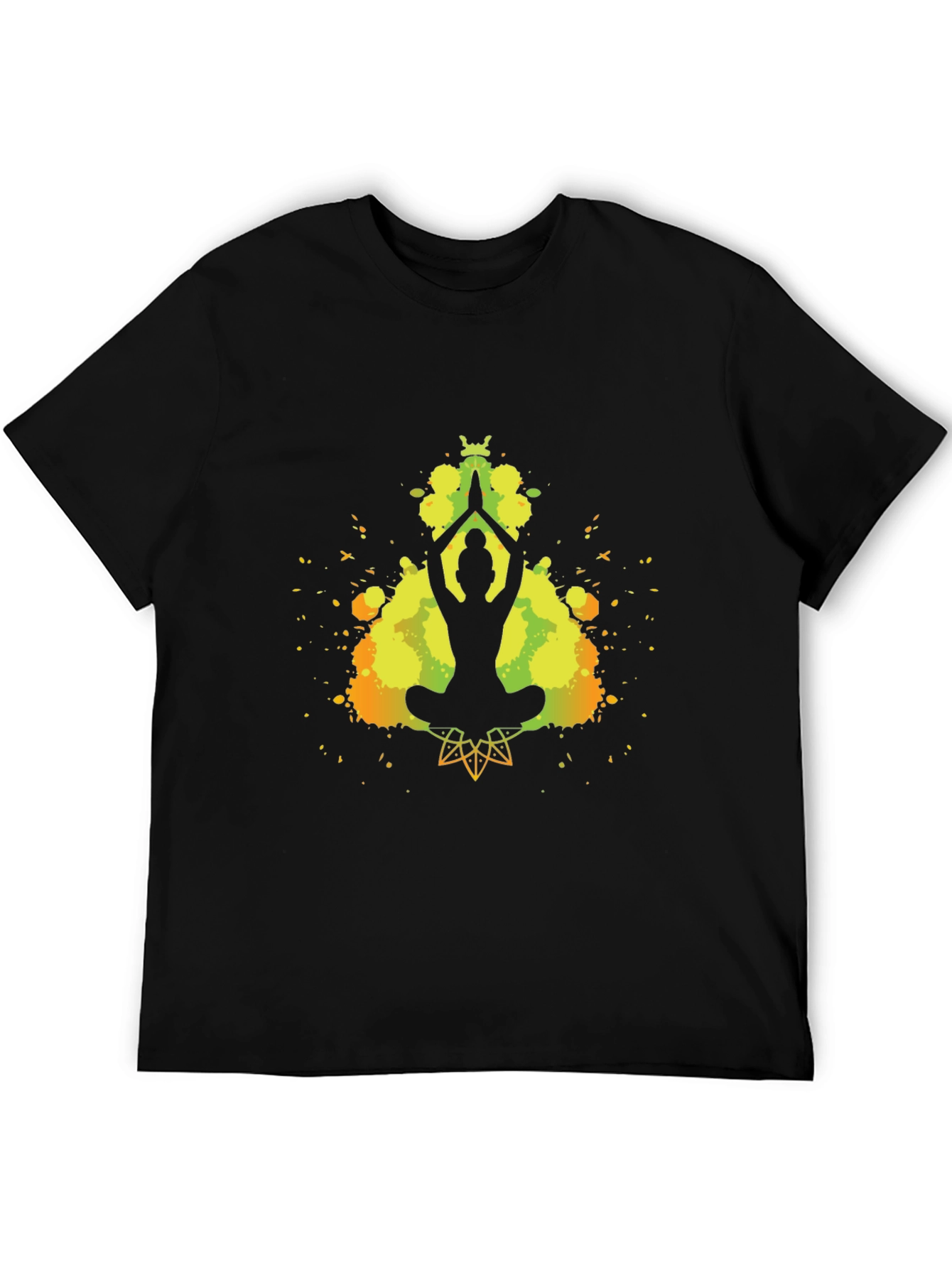 Black Yoga Silhouette T-Shirt - Meditative Style view 5