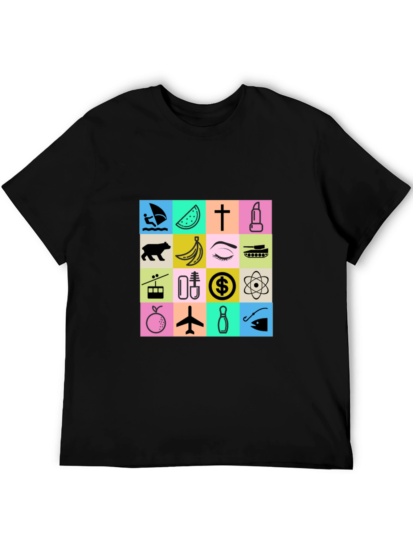 Black Funky Graphic Print T-Shirt view 5