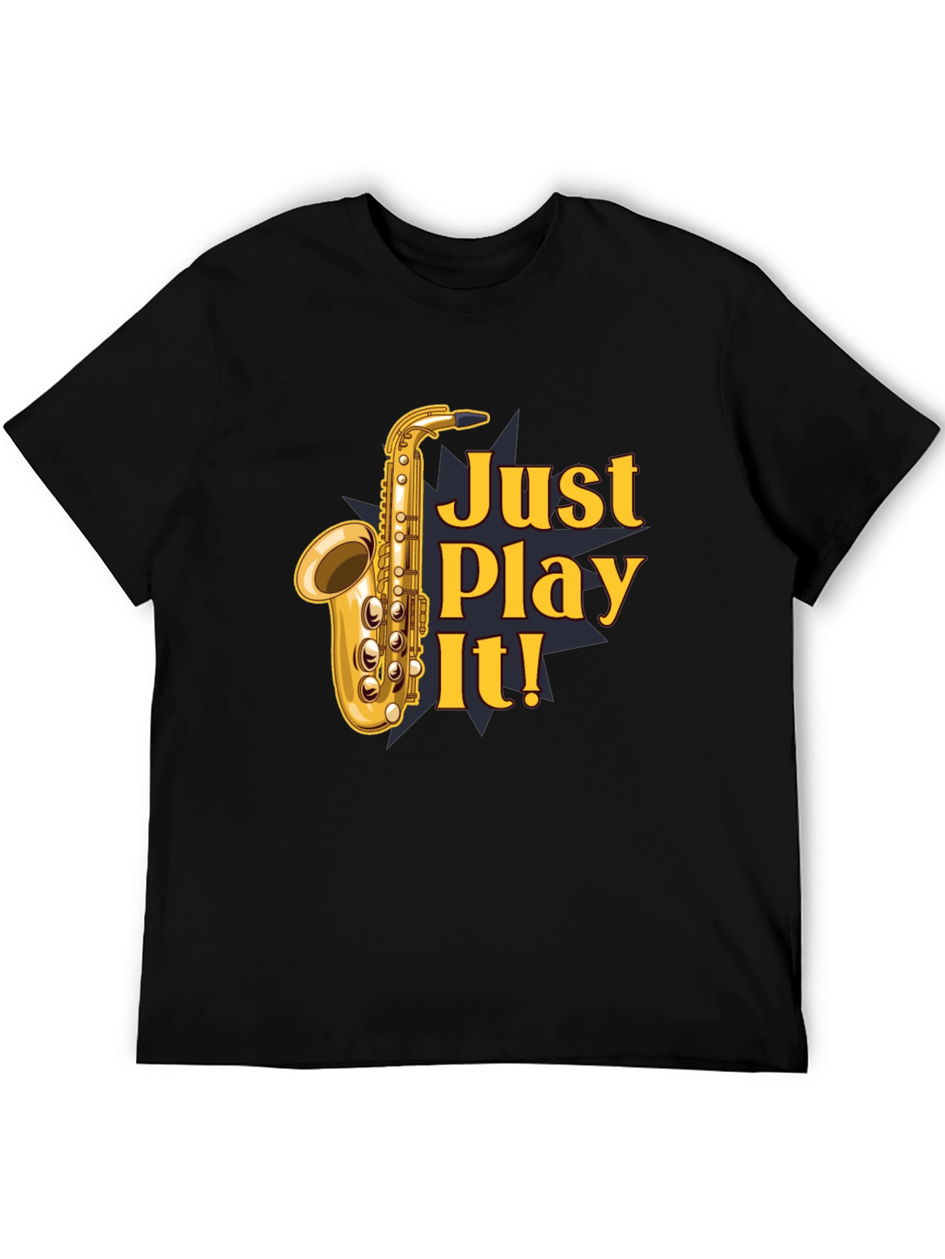 Black Just Play It! Saxophone Graphic T-Shirt - Black view 5