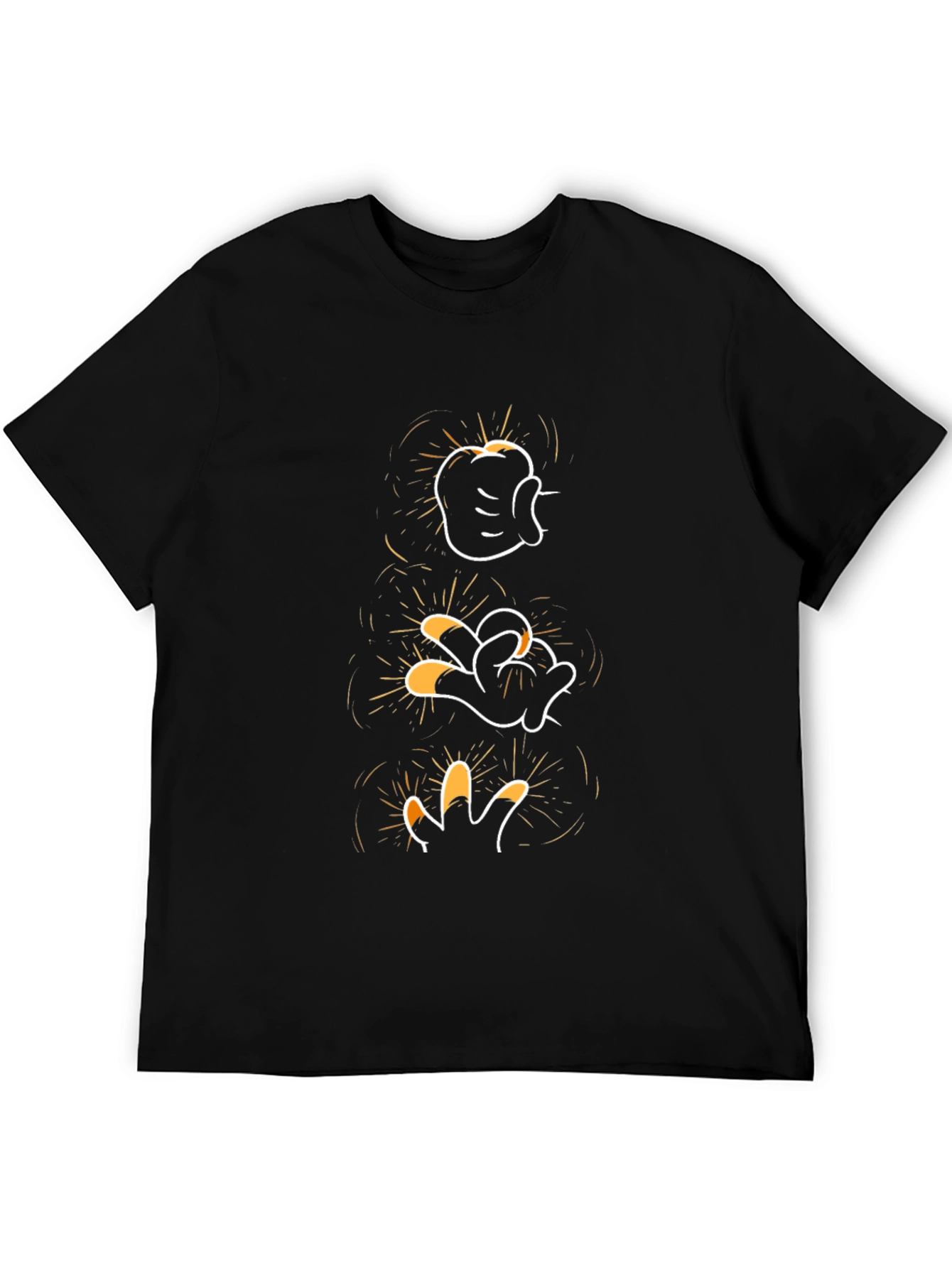Black Mickey Mouse Glove Hand Evolution Black T-Shirt view 5