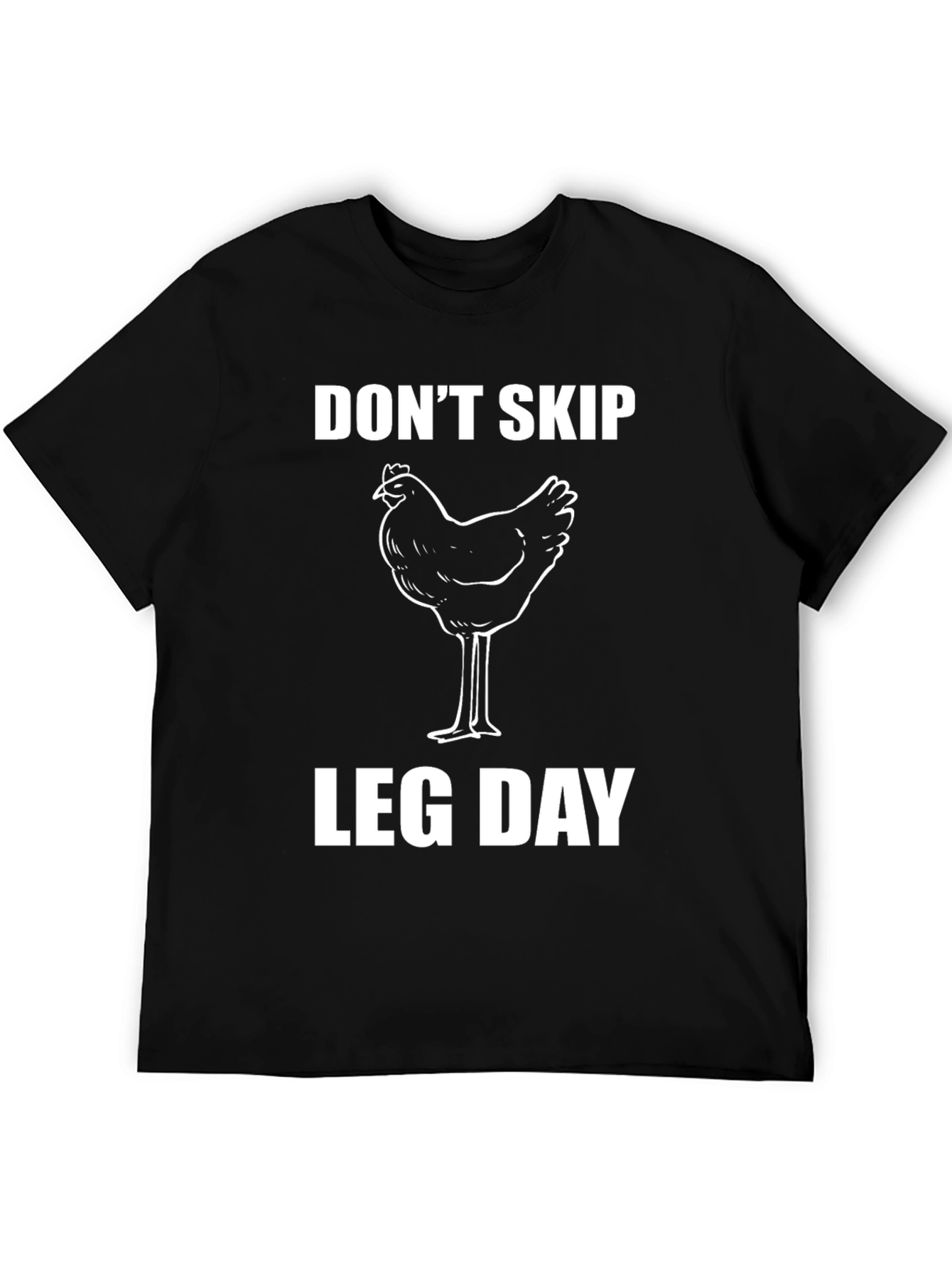 Black Don't Skip Leg Day Funny Chicken T-Shirt view 5
