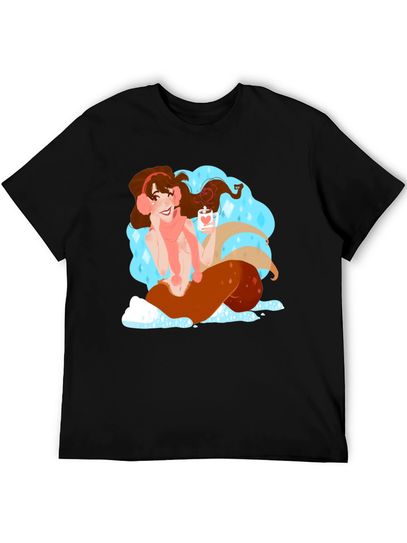 Black Winter Mermaid Graphic Tee - Cozy Cocoa view 5