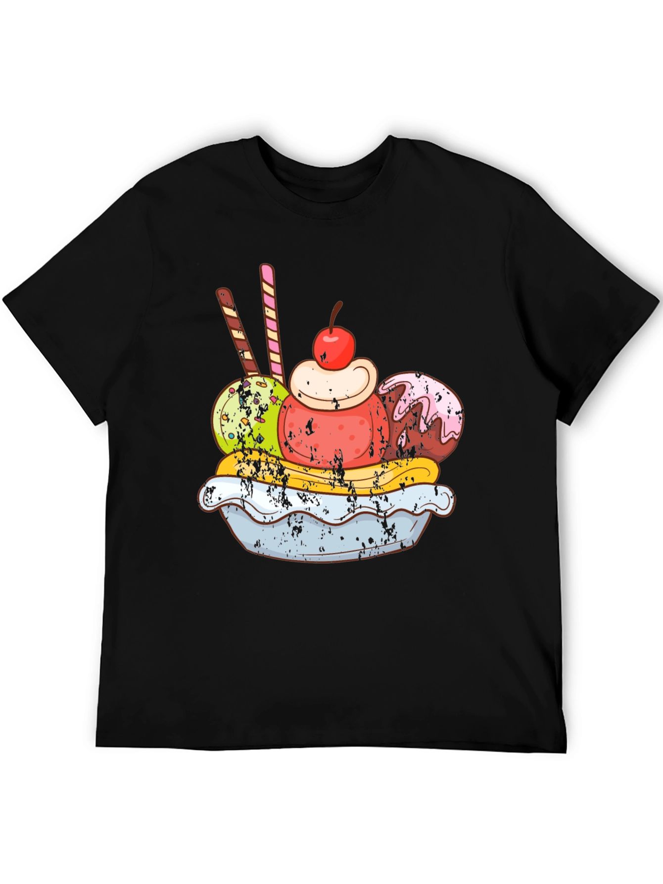 Black Ice Cream Sundae Graphic Tee - Tasty Design view 5