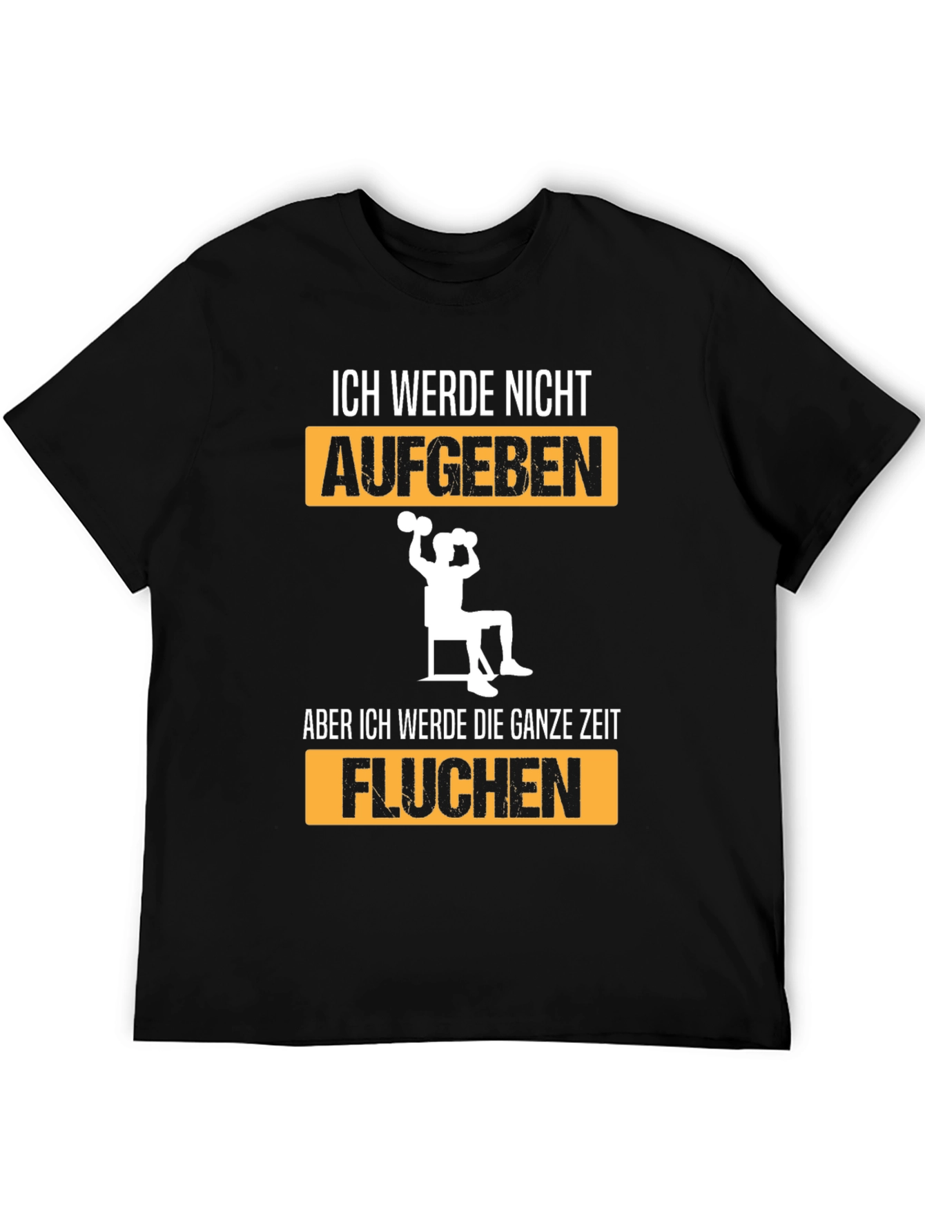 Black Funny German Workout T-Shirt - I Will Not Give Up view 5