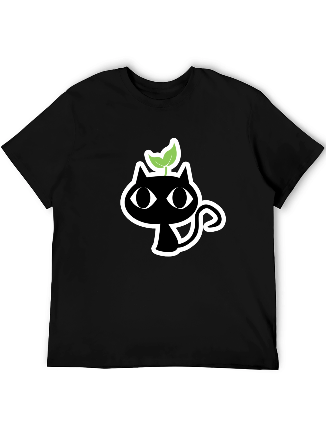Black Black Cat Plant T-Shirt - Unique Graphic Tee view 5