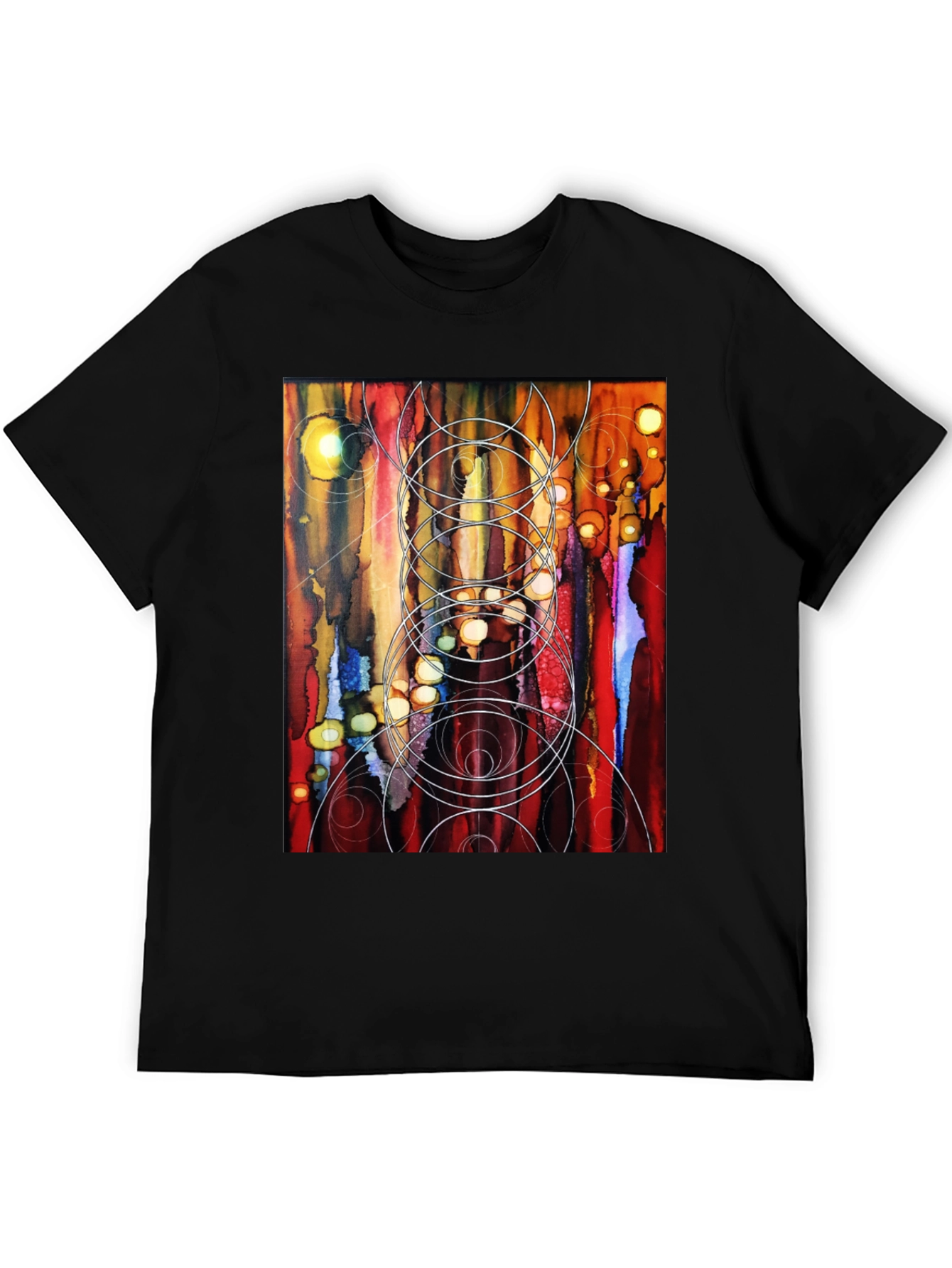 Black Abstract Art Black T-Shirt view 5