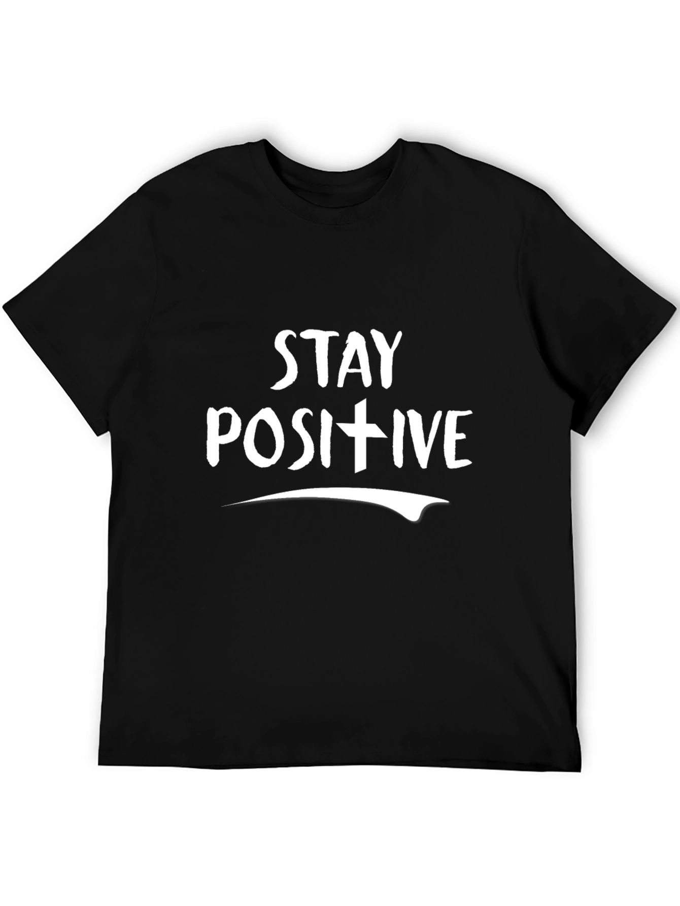 Black Stay Positive Graphic Tee - Motivational Black T-Shirt view 5