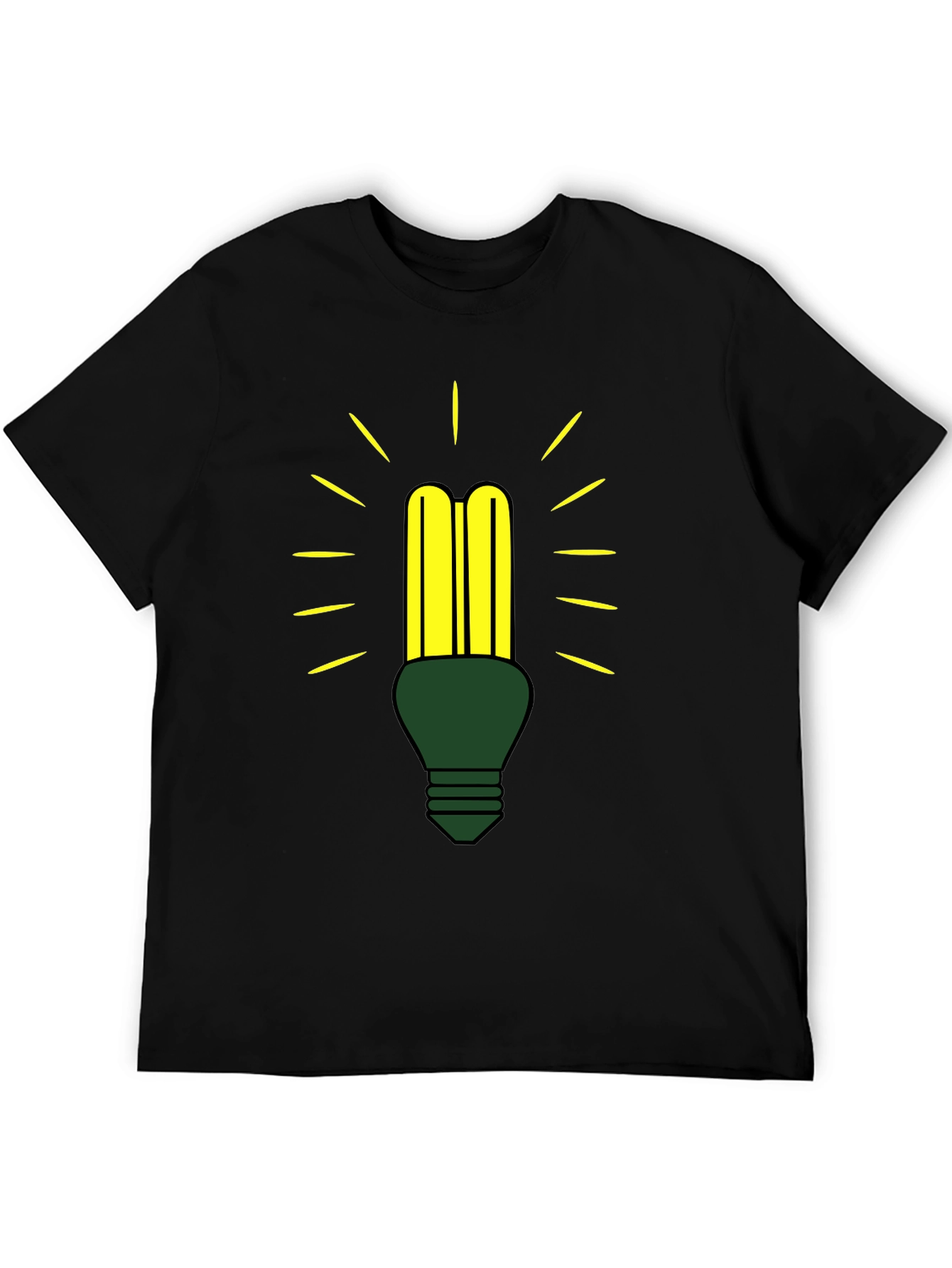 Black Eco-Friendly Light Bulb Graphic Tee view 5