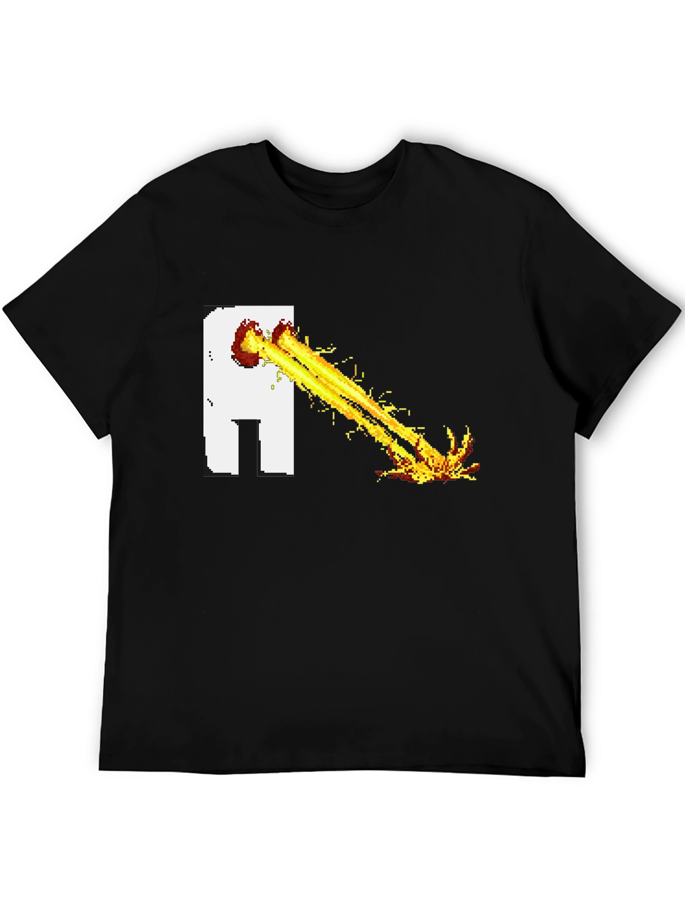 Black Pixel Art Beam T-Shirt - Black view 5