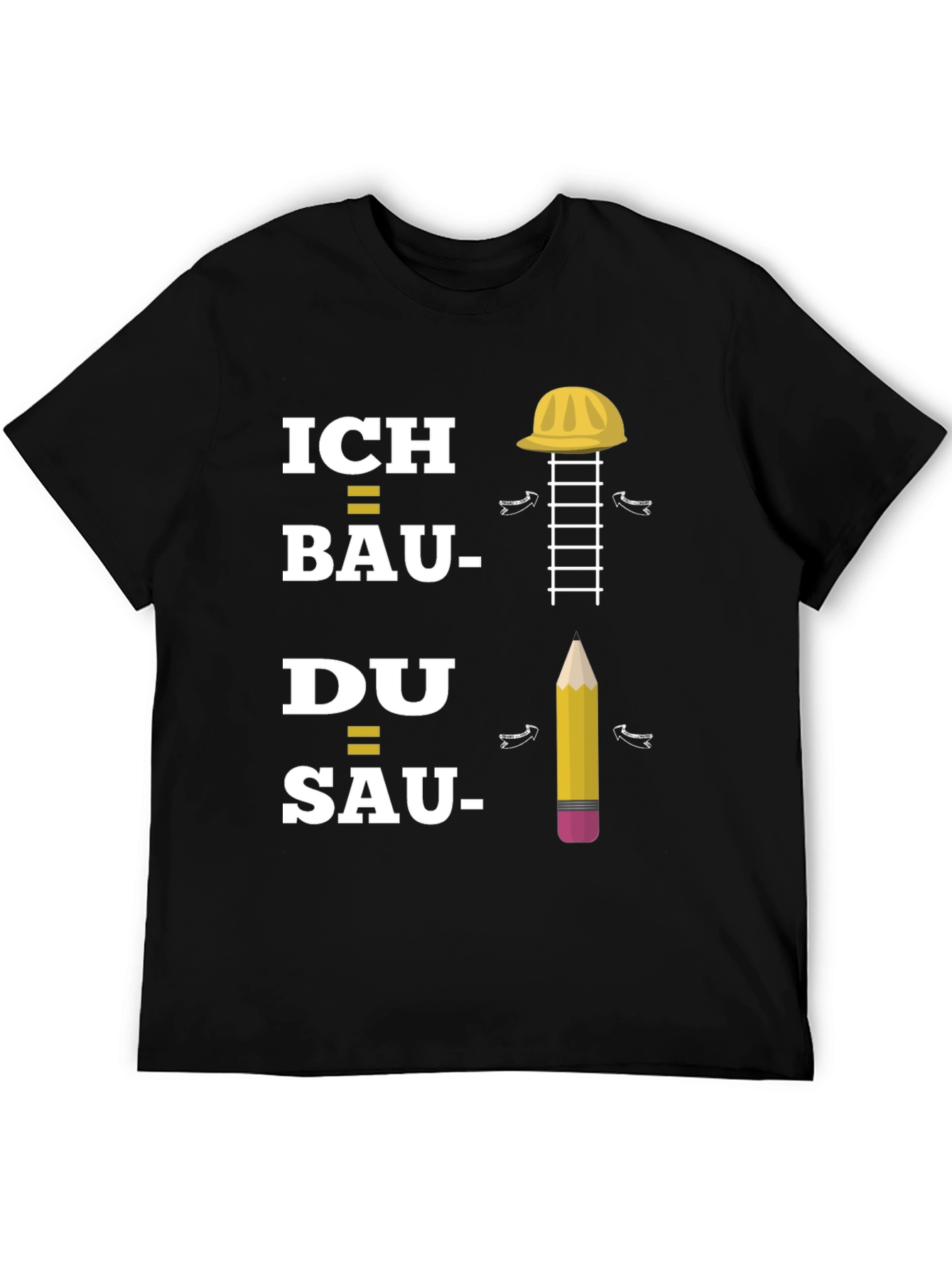 Black Construction T-Shirt: Ich Bau, Du Sau view 5