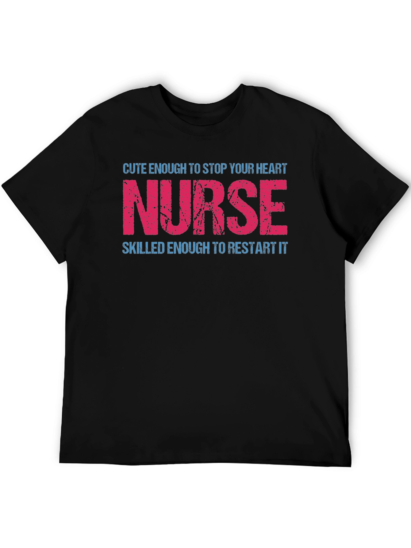 Black Nurse Heart Restart T-Shirt view 5