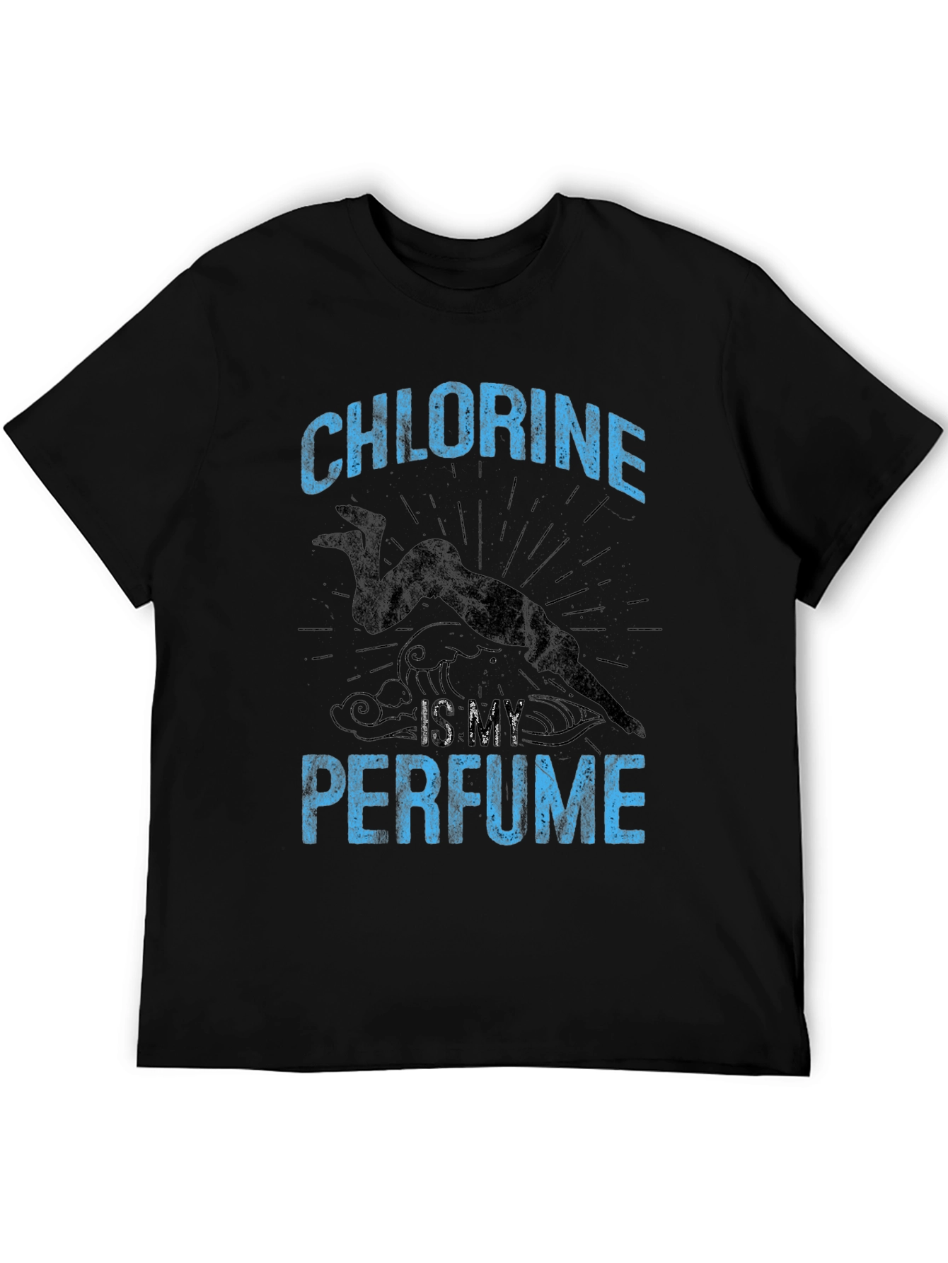 Black Chlorine is My Perfume Funny Swimmer T-Shirt view 5
