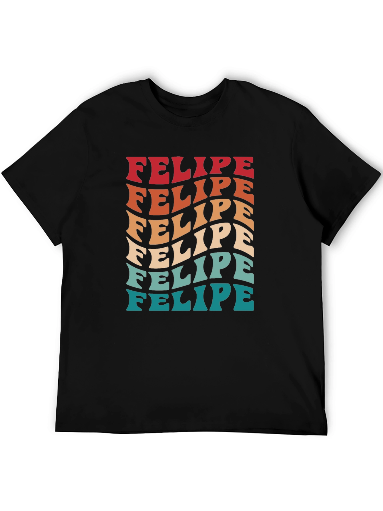 Black Retro Felipe T-Shirt - Funky Name Tee view 5