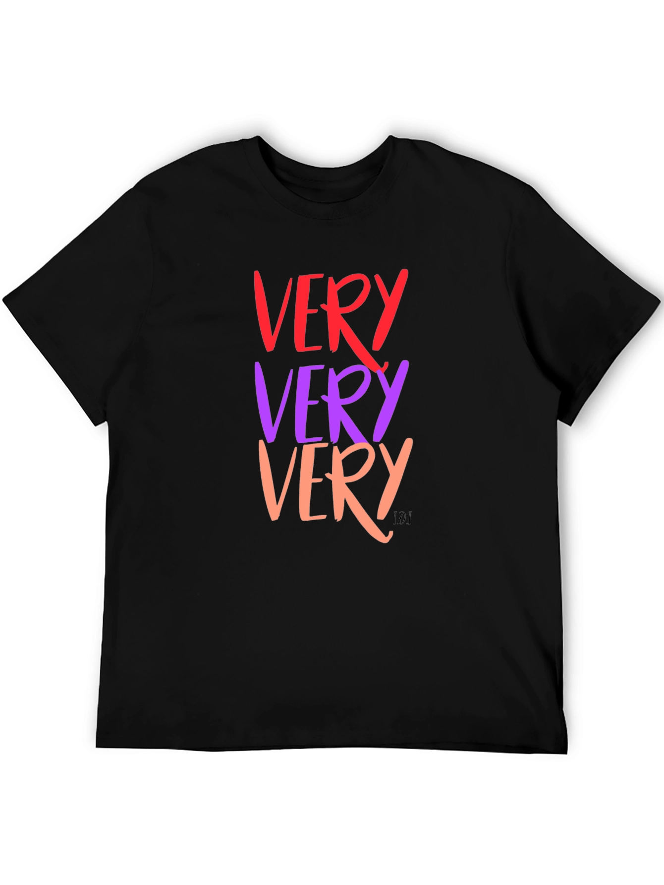 Black Very Graphic T-Shirt - Crew Neck, Short Sleeve, Bold Colors view 5