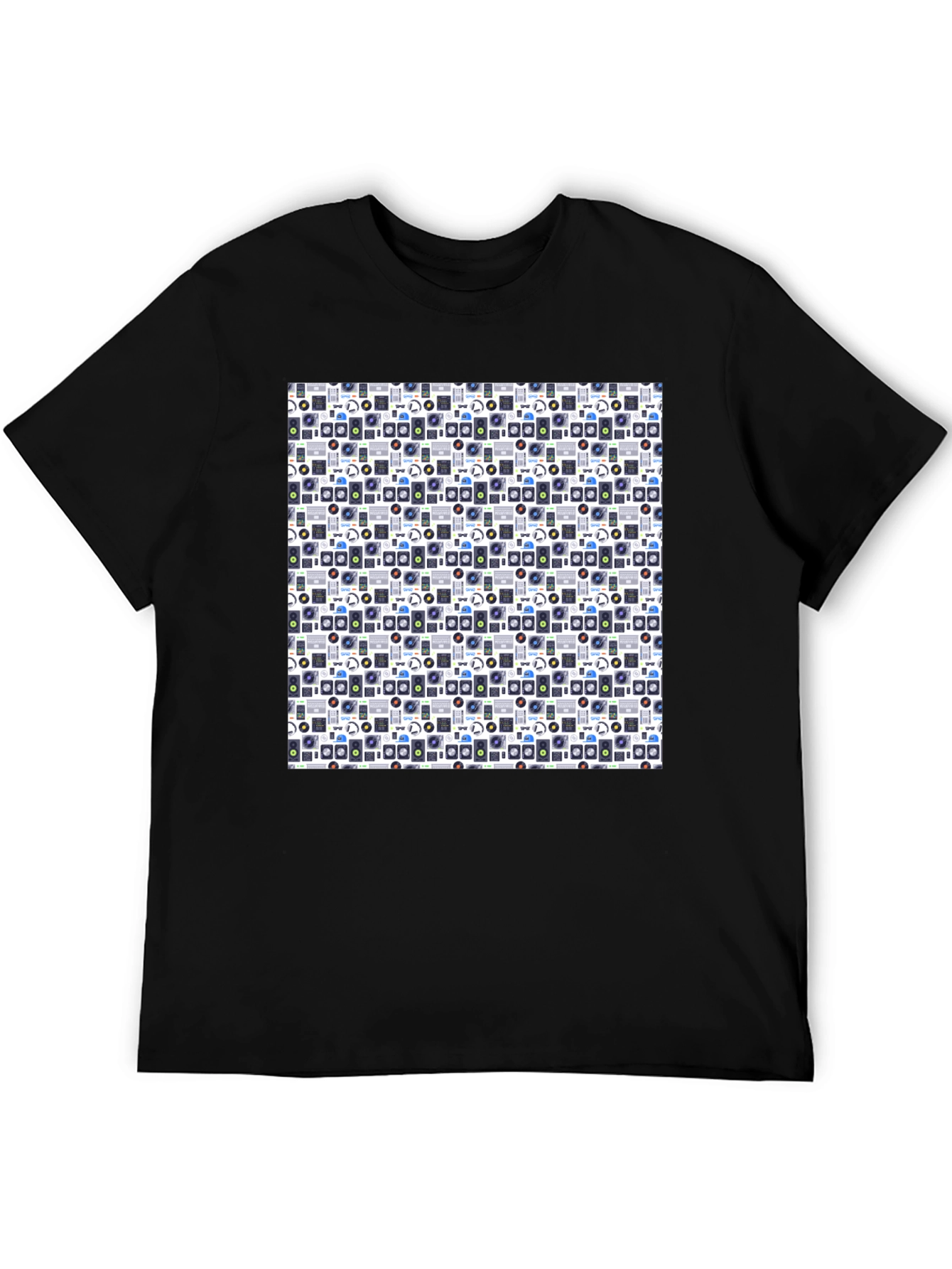 Black Cool Graphic Print Black T-Shirt view 5