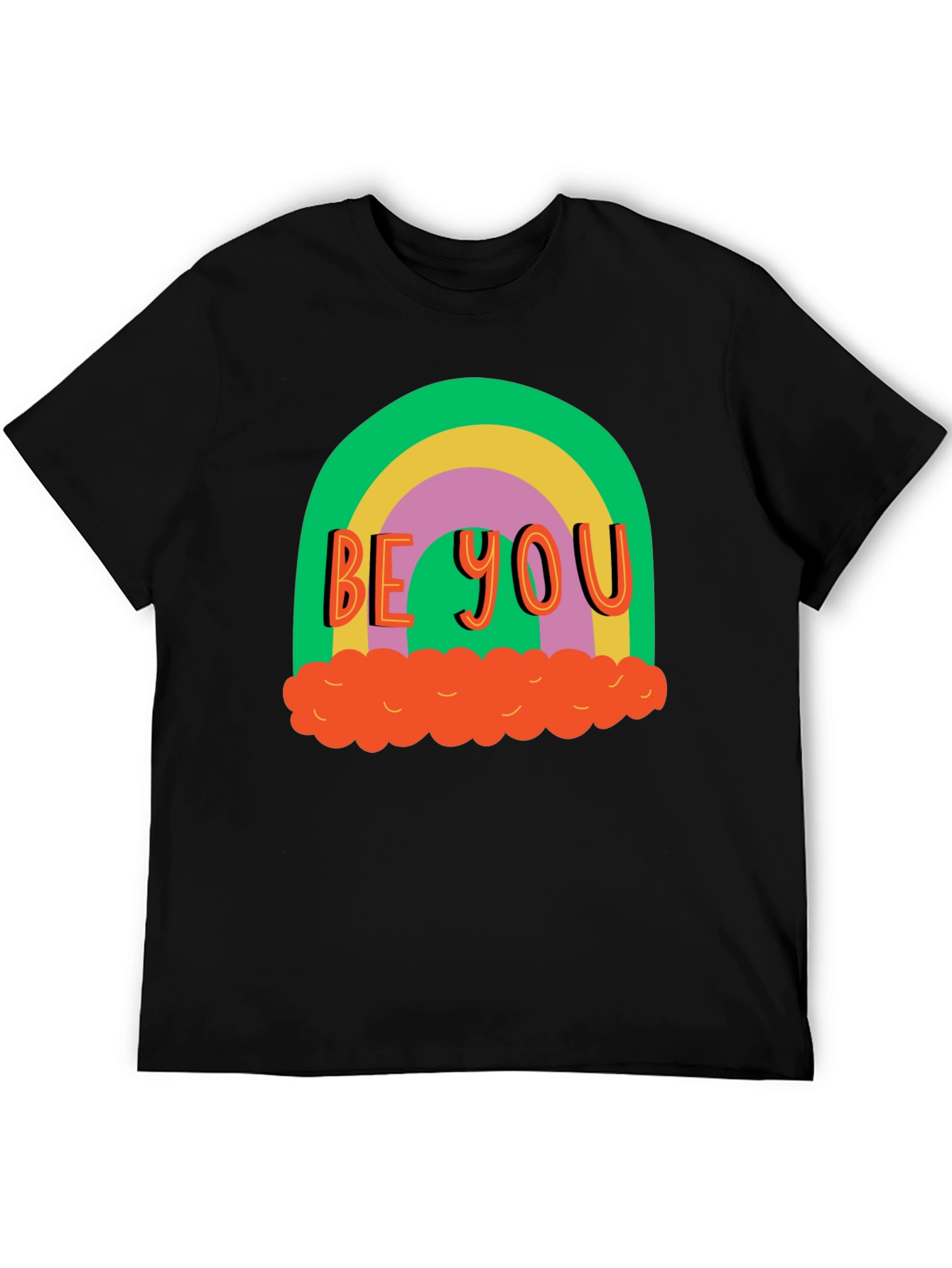 Black Be You Rainbow Graphic Tee - Black Cotton Blend view 5