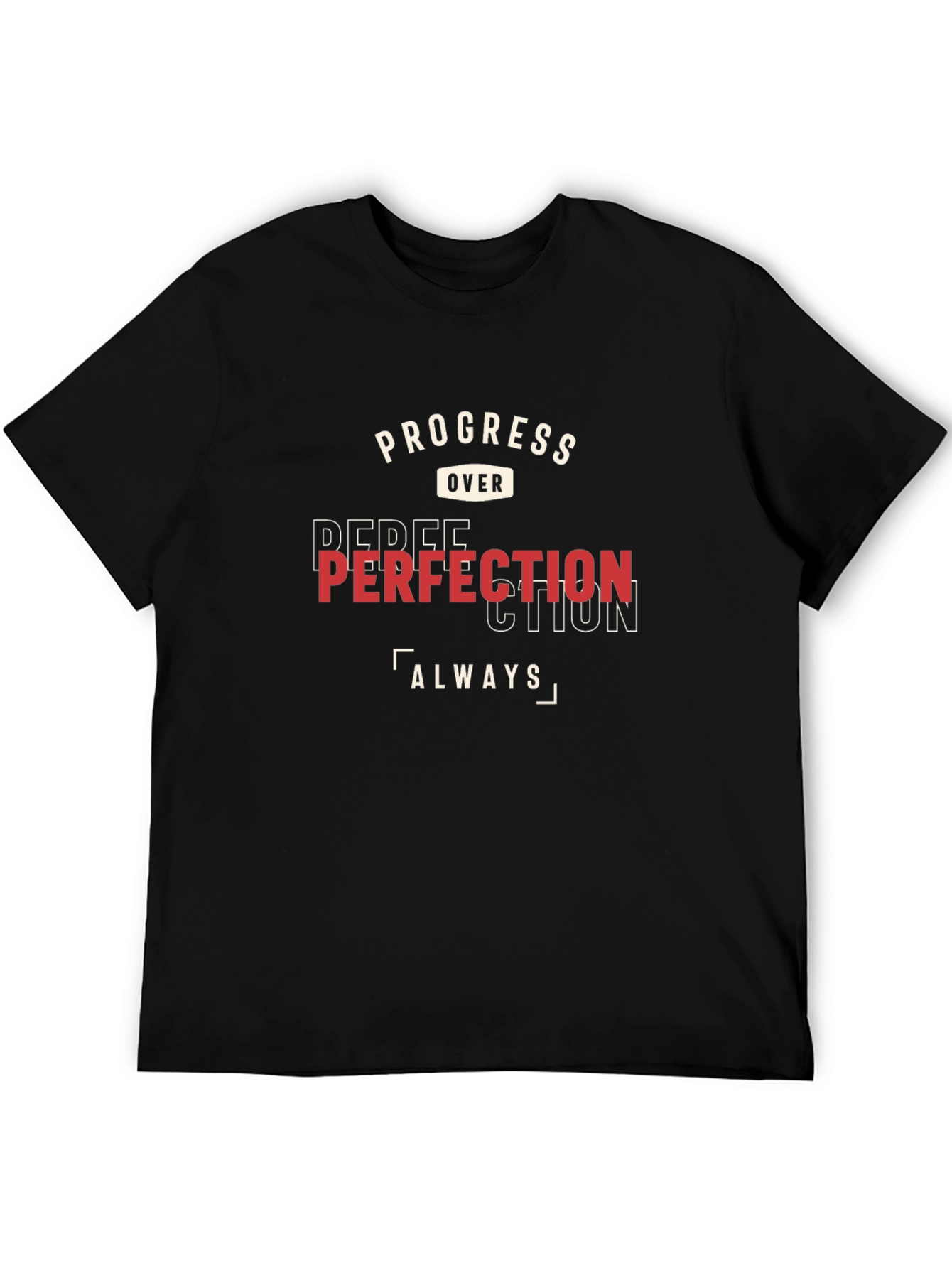 Black Progress Over Perfection T-Shirt view 5