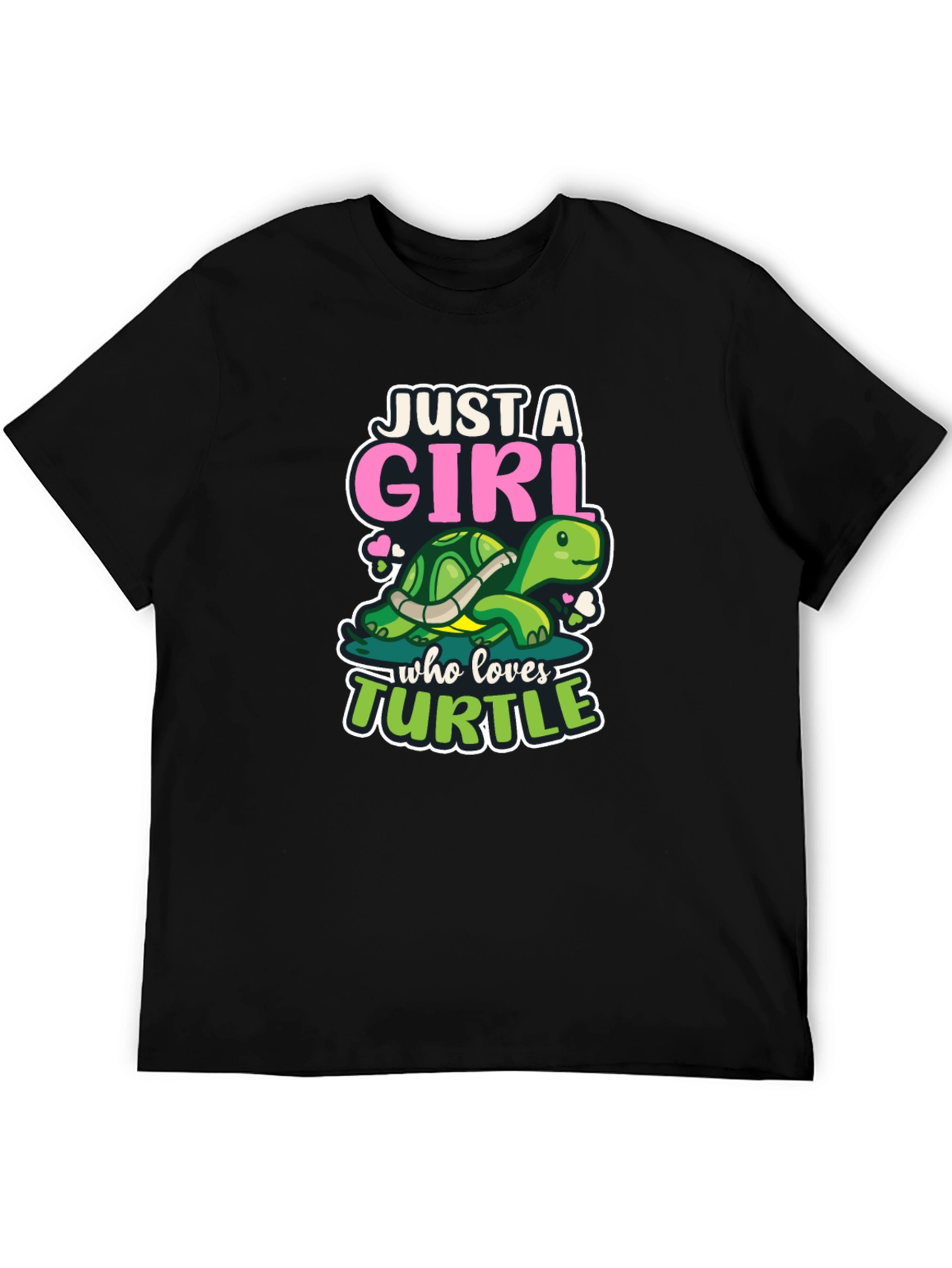 Black Just A Girl Who Loves Turtle T-Shirt view 5