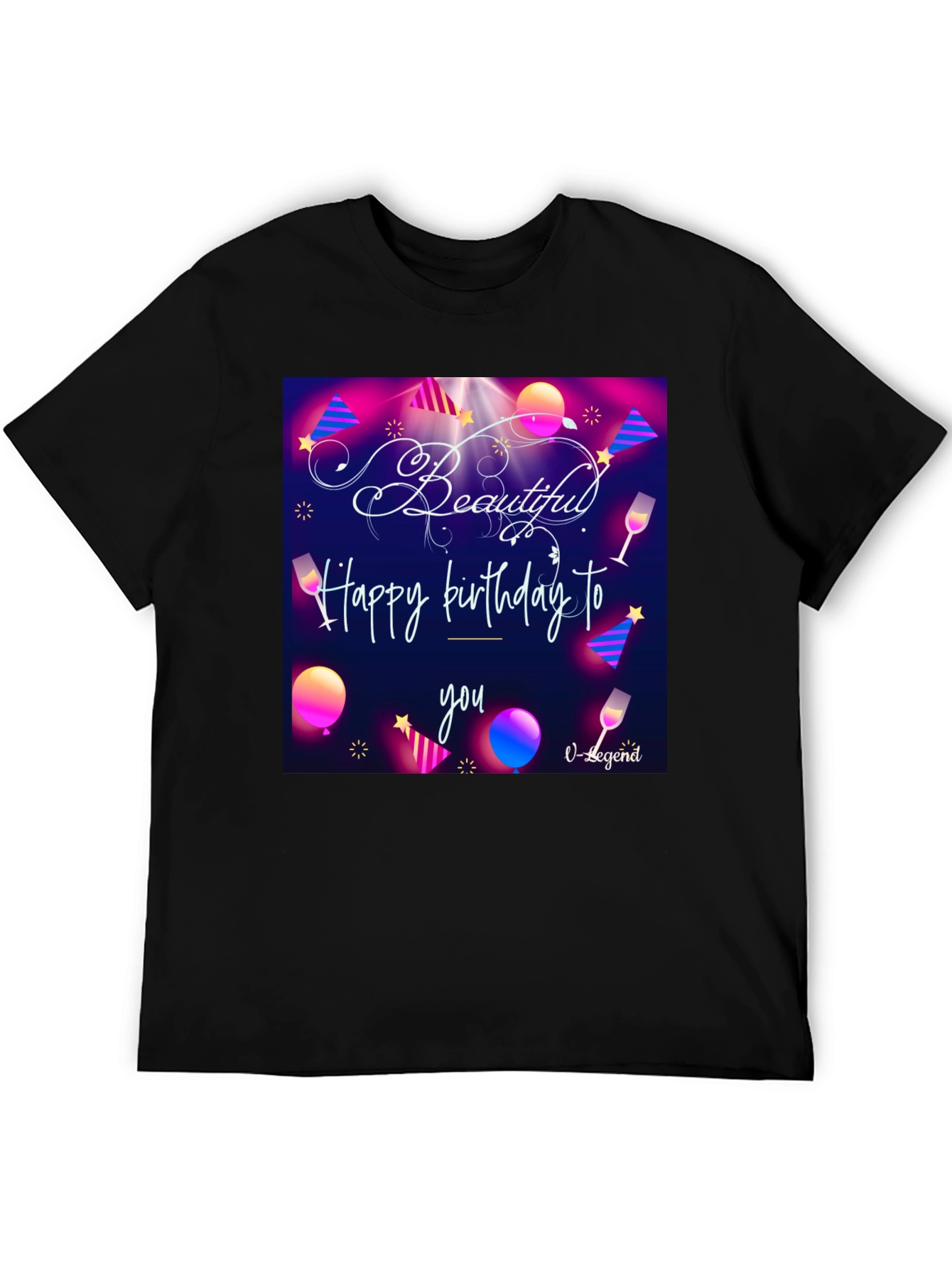 Black Beautiful Birthday T-Shirt view 5