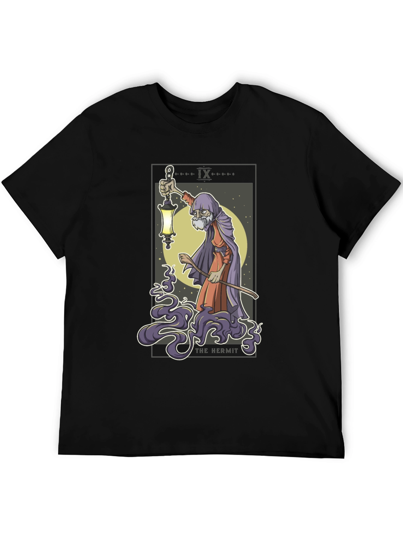 Black The Hermit Tarot Card Graphic Tee view 5