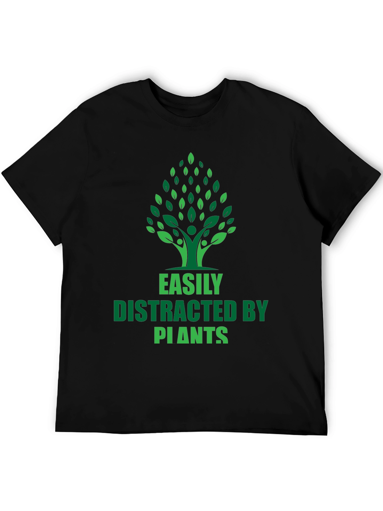 Black Easily Distracted by Plants Graphic T-Shirt view 5