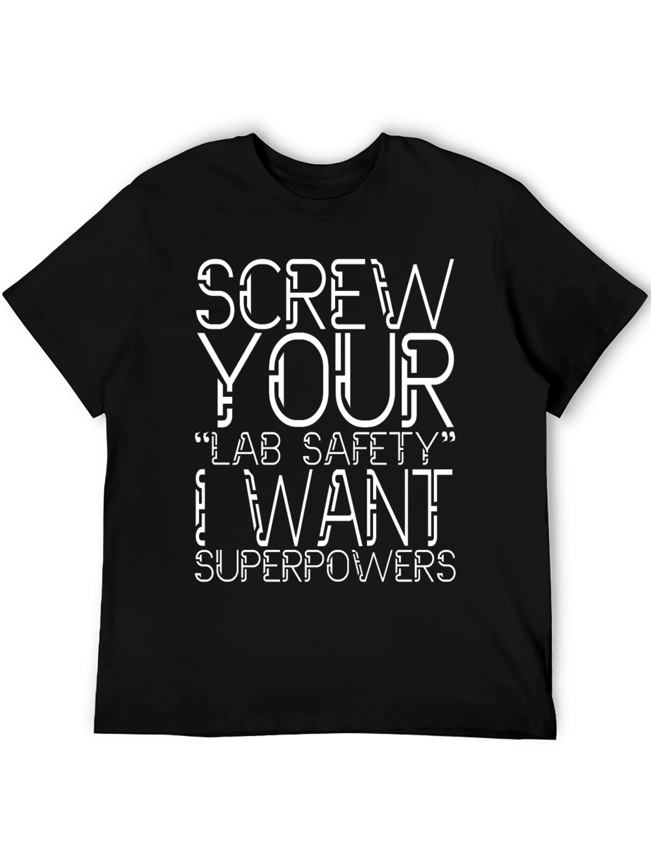 Black Screw Your Lab Safety T-Shirt Superpowers view 5