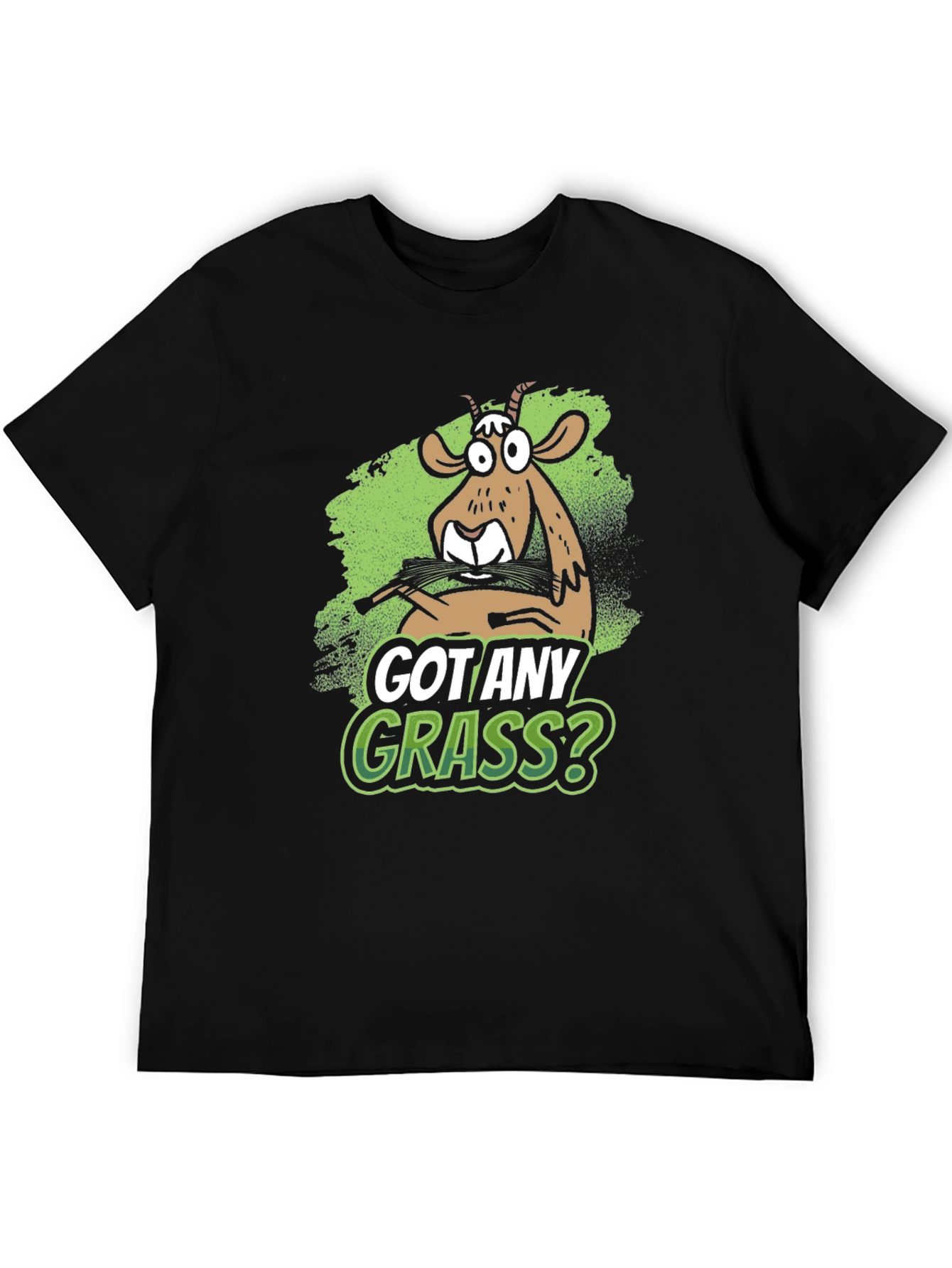 Black Got Any Grass? Graphic Tee - Funny Goat Design view 5
