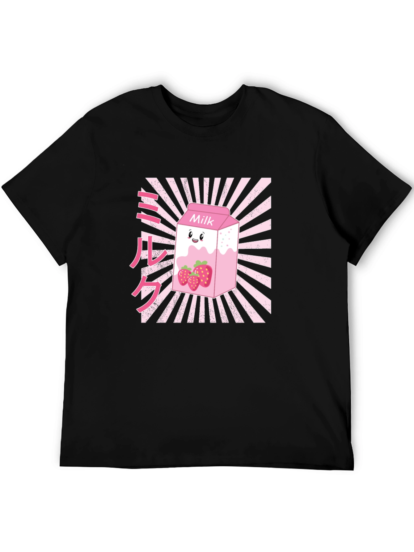 Black Strawberry Milk Graphic T-Shirt - Black view 5