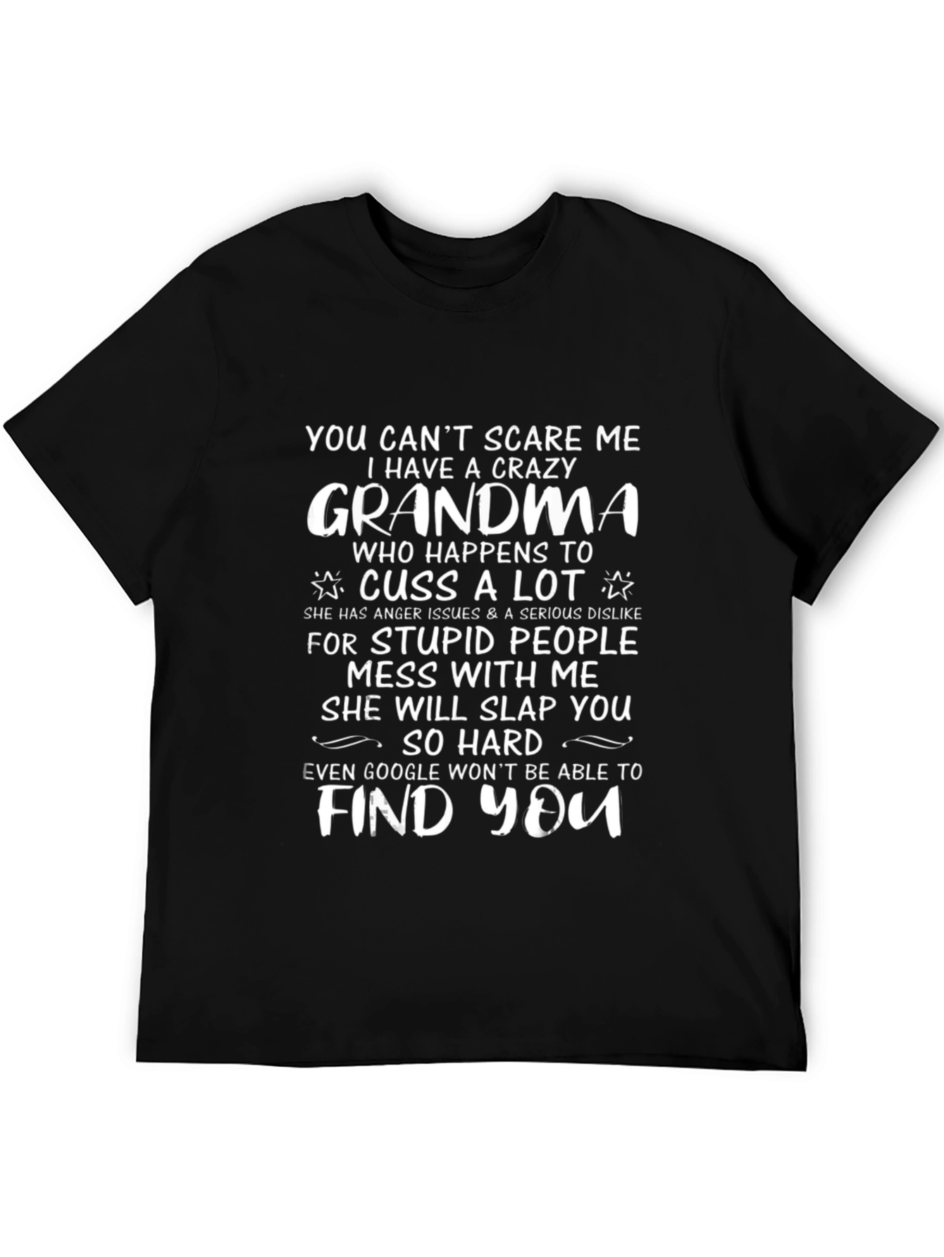 Black Crazy Grandma T-Shirt - Funny Graphic Tee view 5