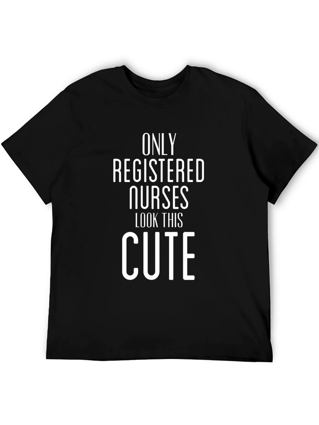 Black Registered Nurse Cute Black Tee view 5