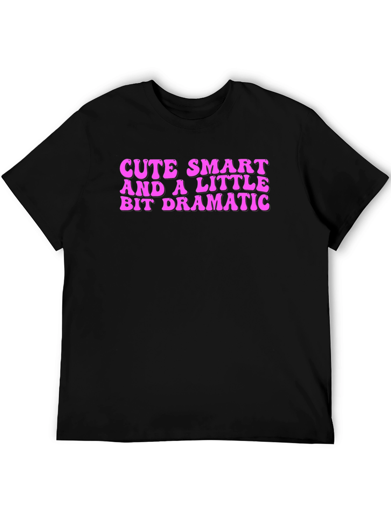 Black Cute Smart Dramatic T-Shirt - Black view 5