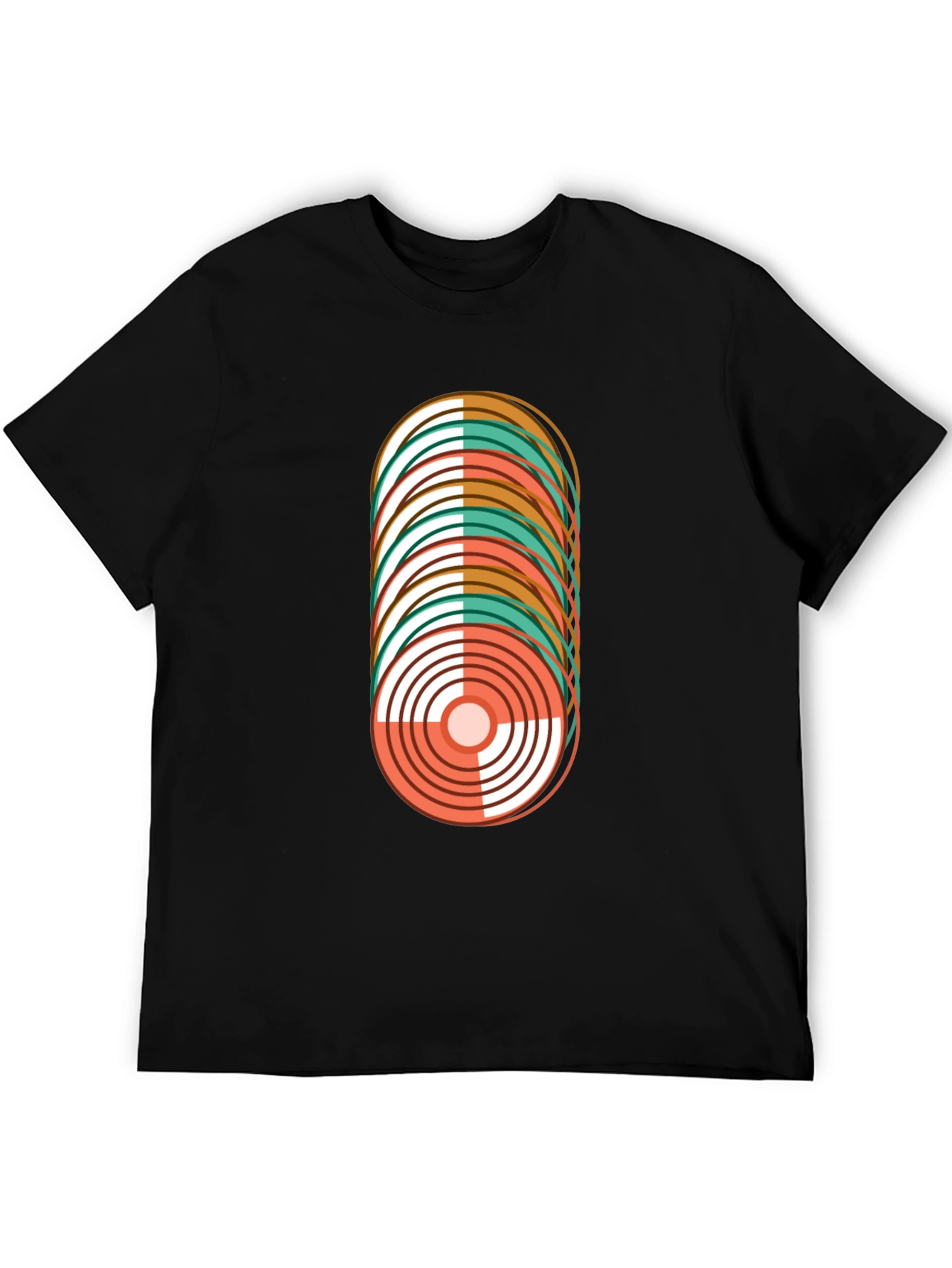 Black Retro Record Stack Graphic Tee view 5
