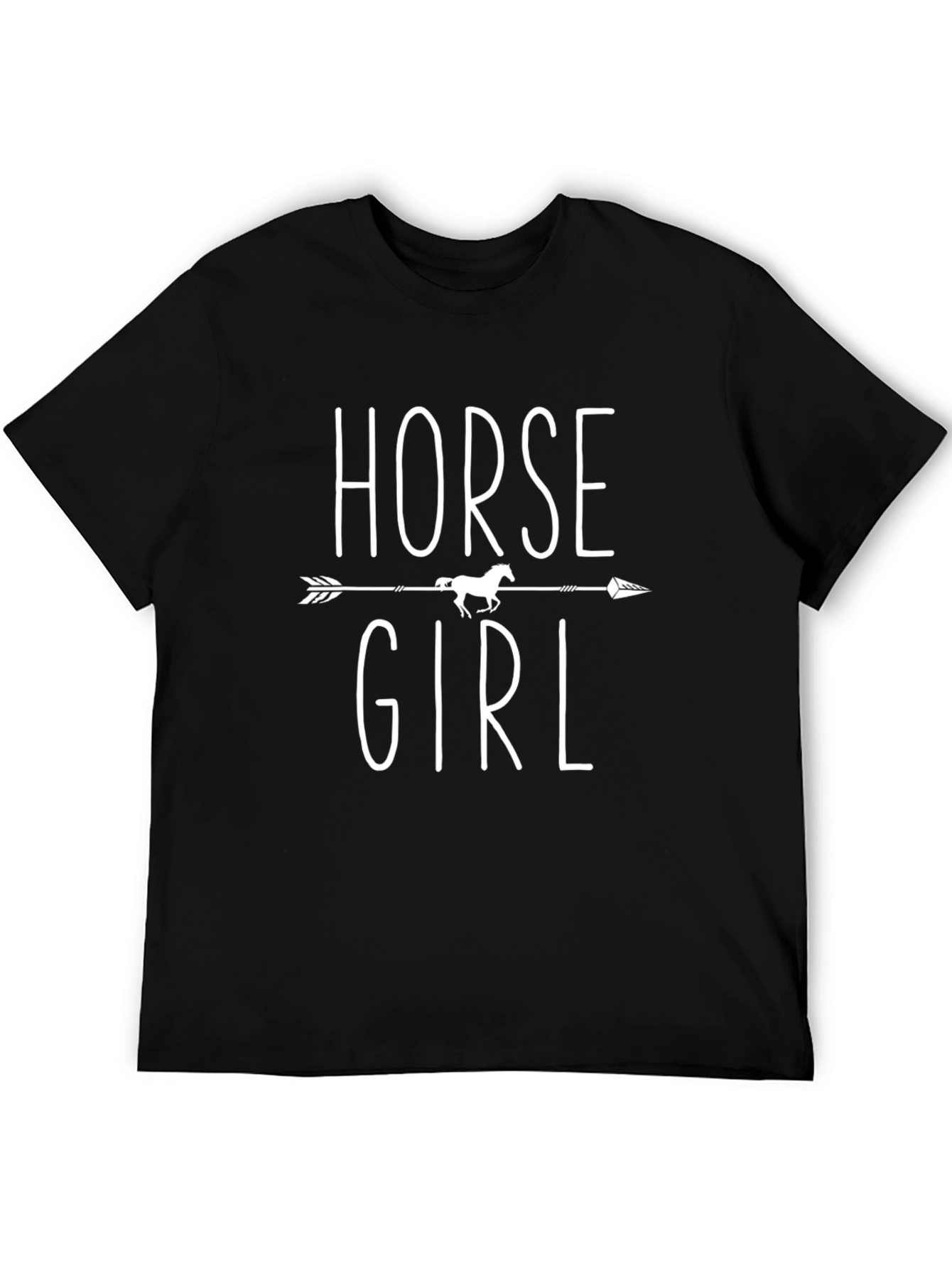Black Horse Girl T-Shirt - Arrow Graphic Tee view 5