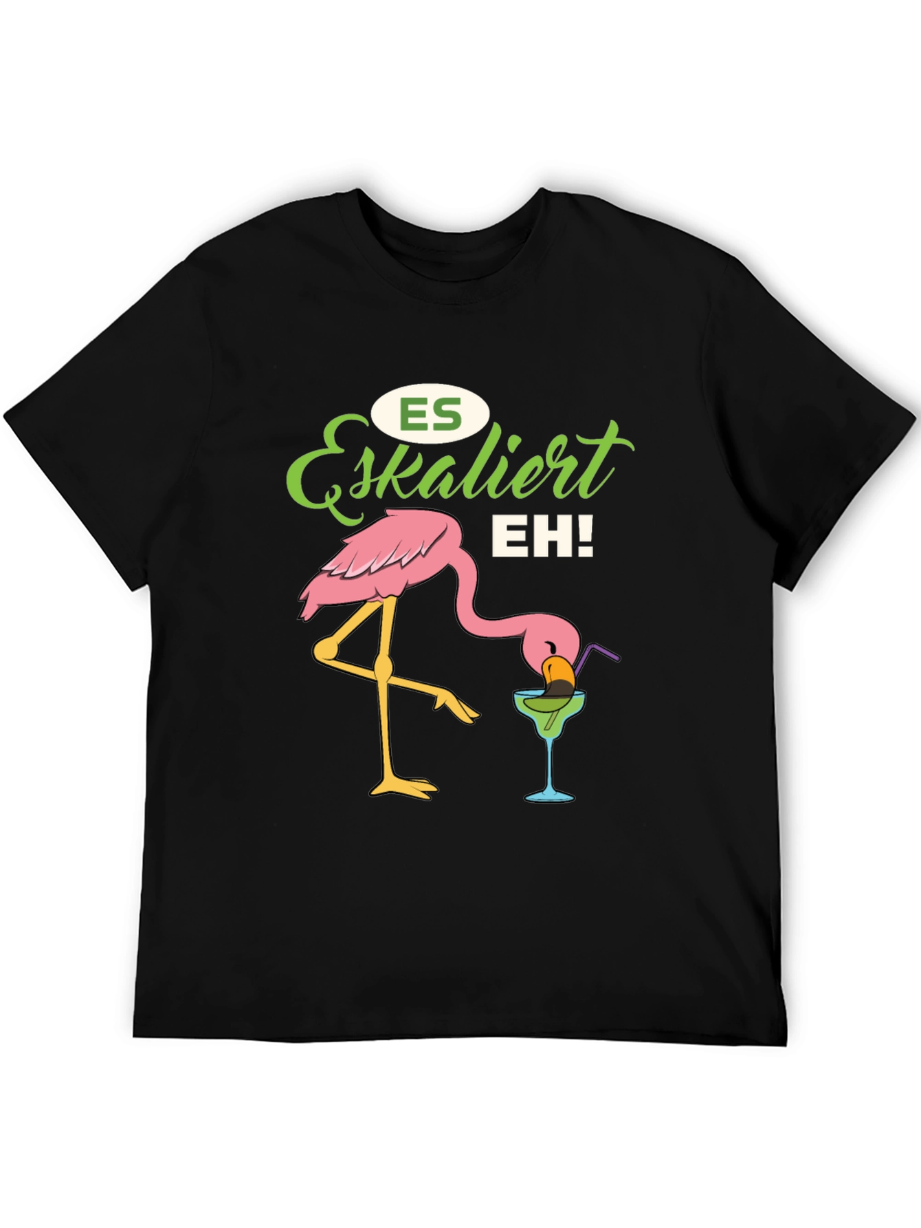 Black Es Eskaliert EH! Flamingo T-Shirt view 5