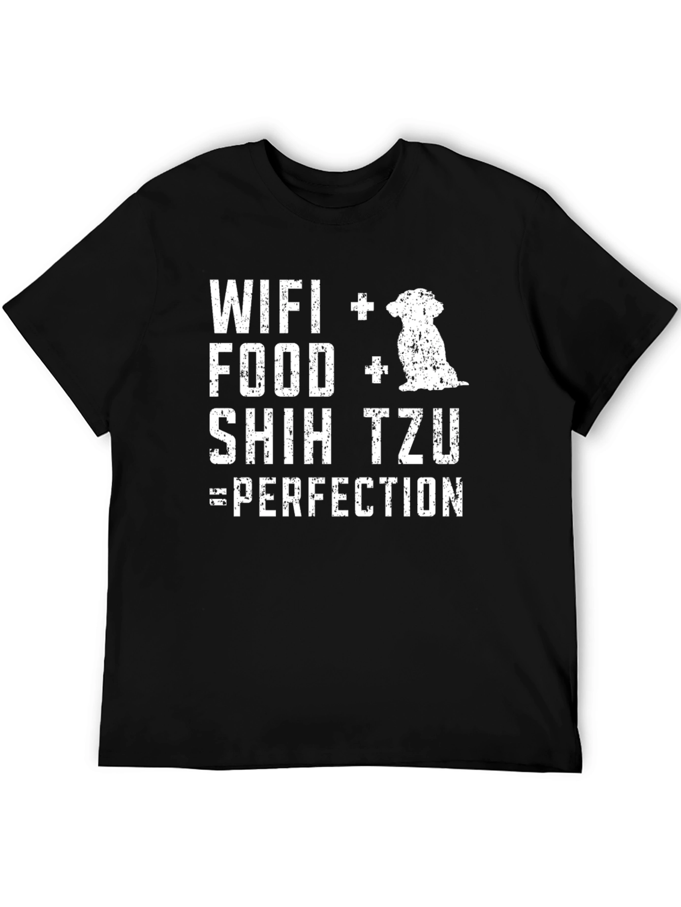 Black Wifi Food Shih Tzu Perfection Graphic T-Shirt view 5