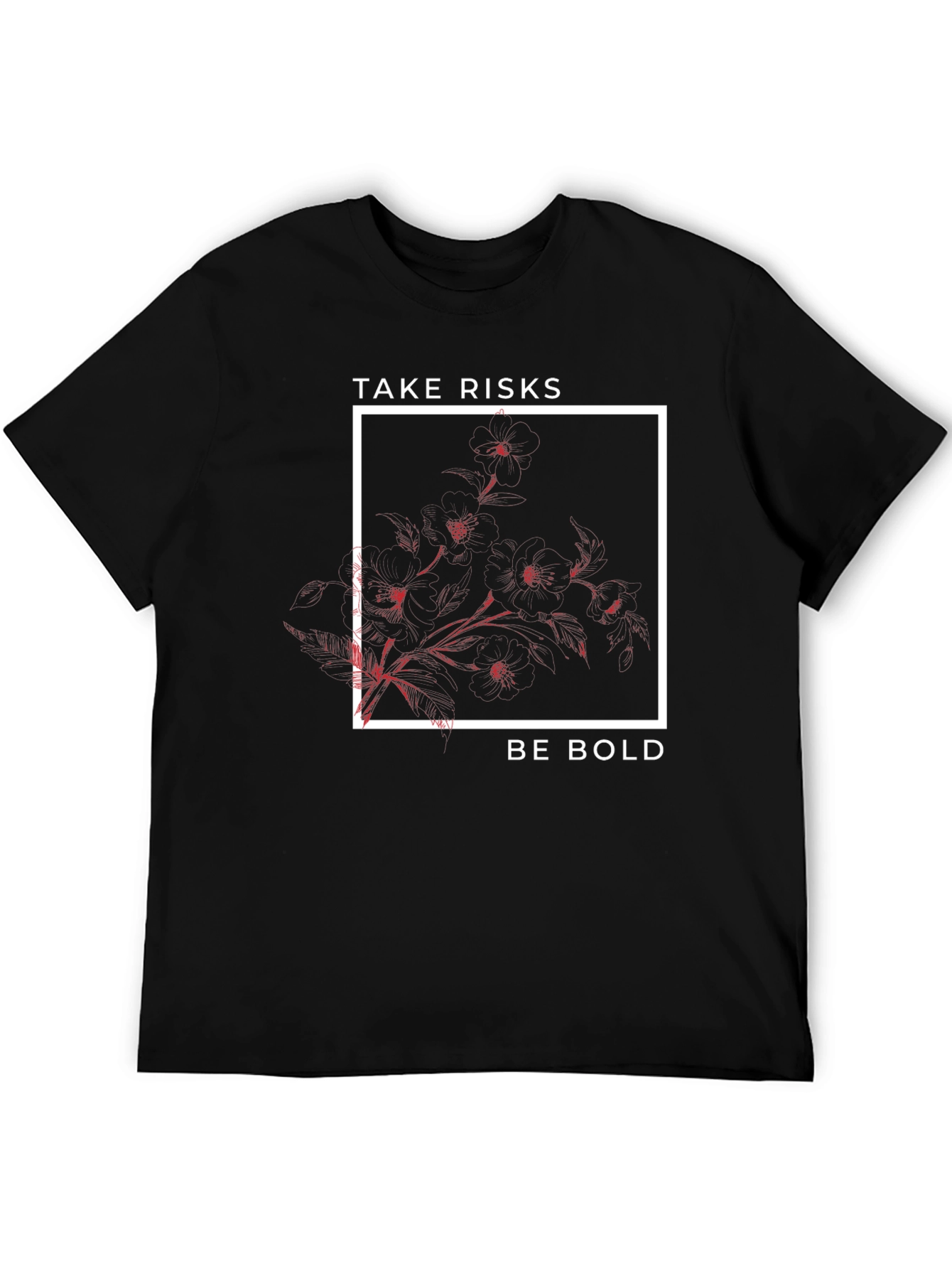 Black Take Risks Be Bold Graphic Tee view 5