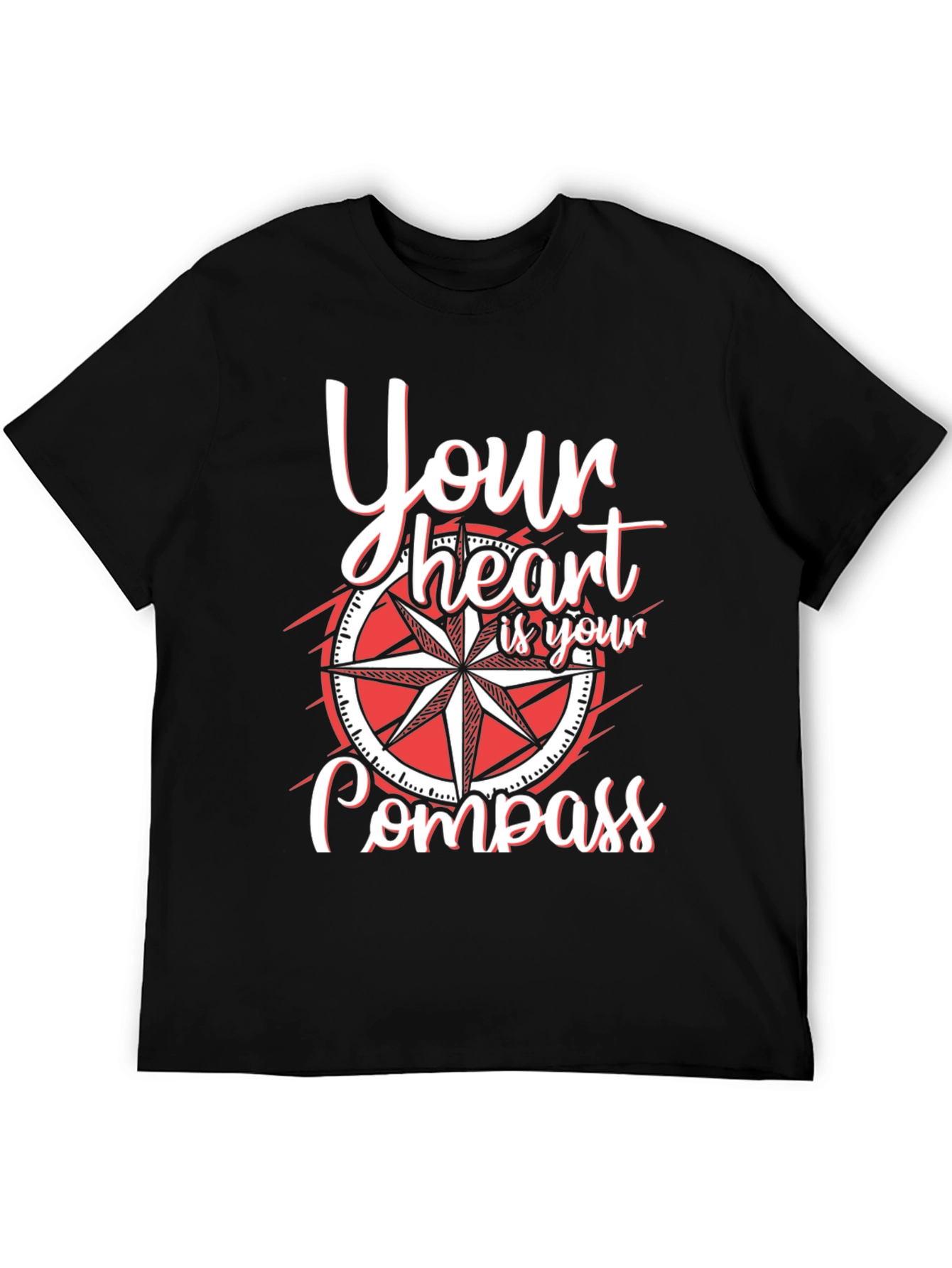 Black Heart Compass Graphic T-Shirt view 5