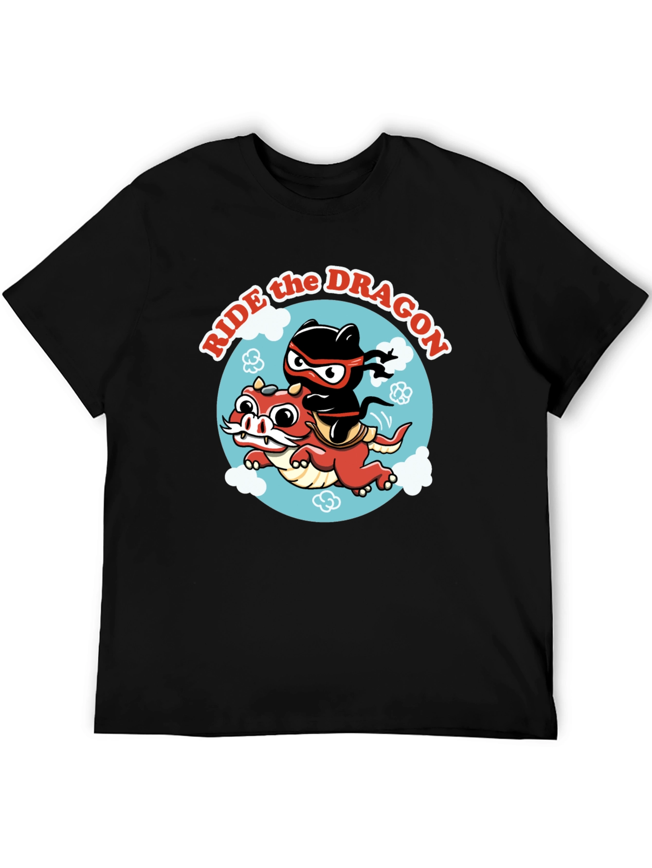 Black Ride the Dragon Graphic T-Shirt - Ninja Style! view 5