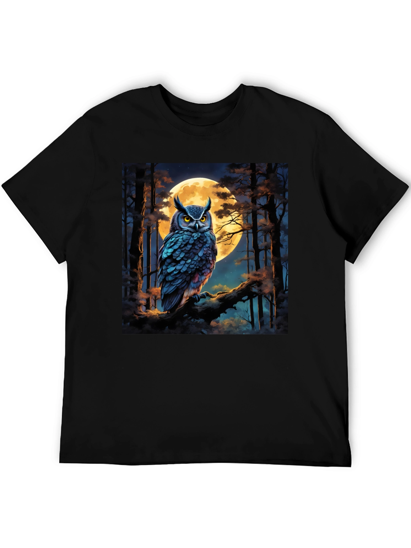Black Owl Moon Black Graphic Tee view 5