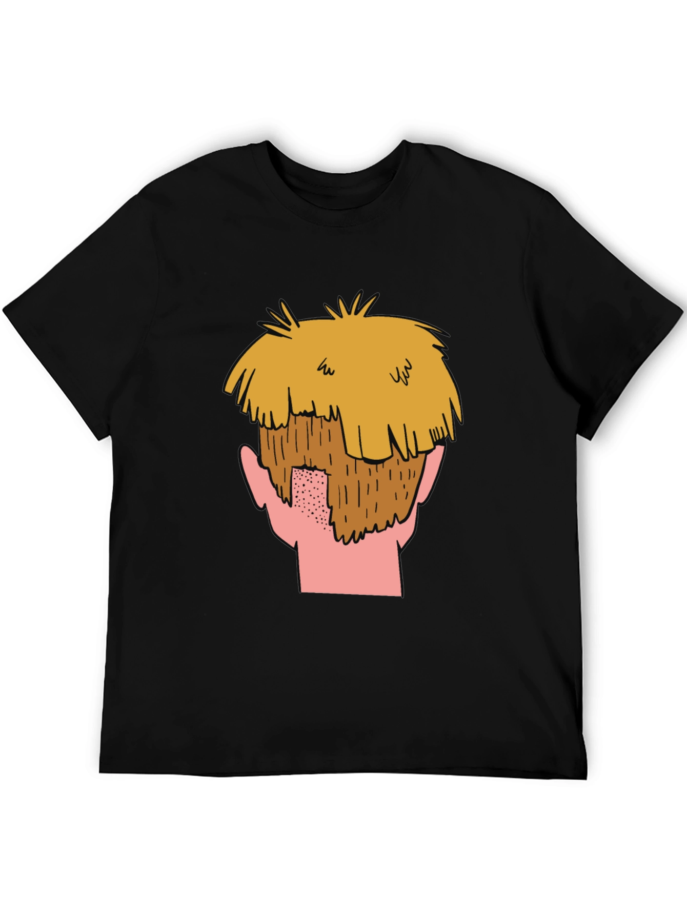Black Cartoon Beard Graphic T-Shirt view 5