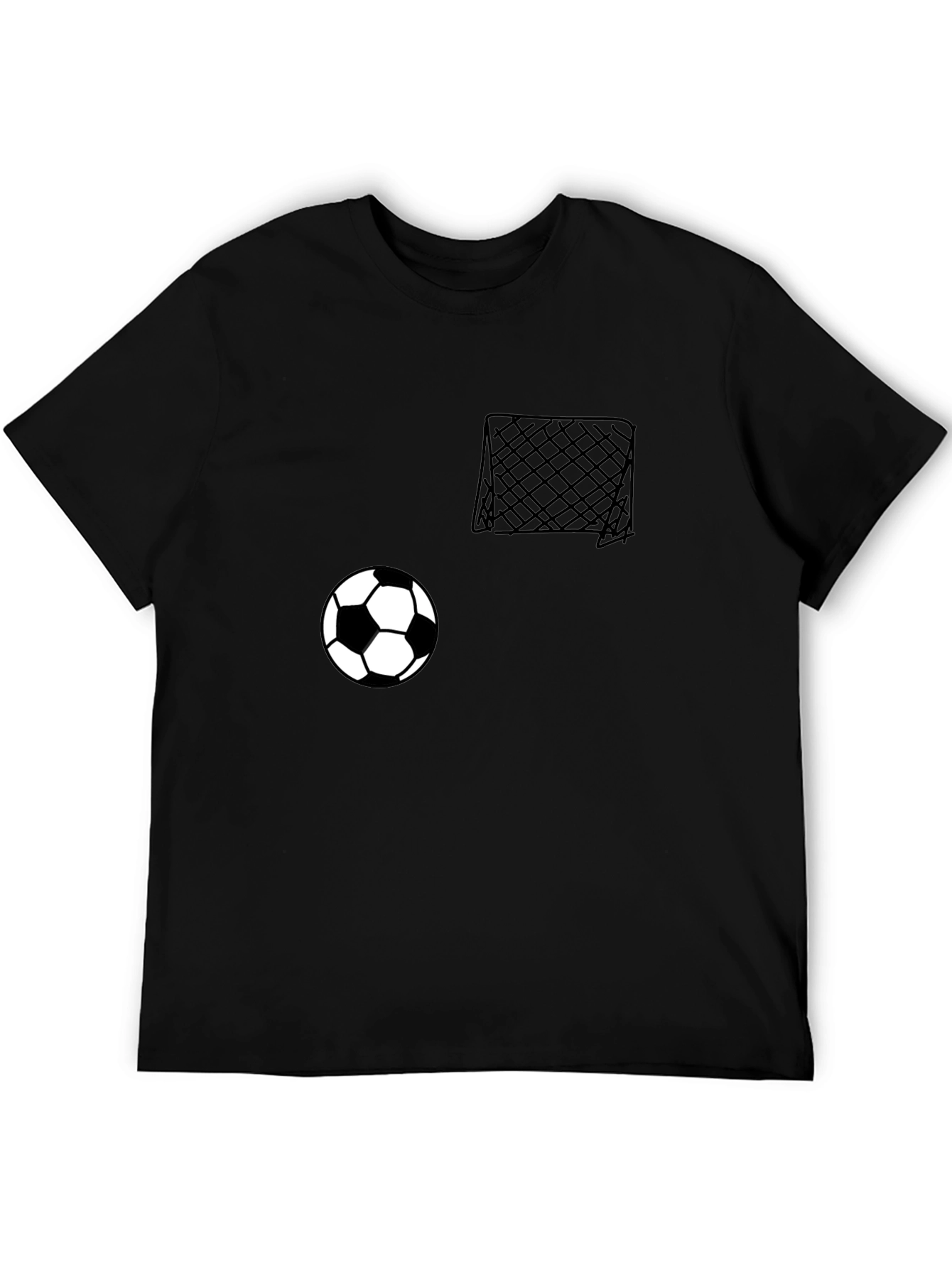 Black Soccer Goal & Ball Graphic Tee - Casual Black T-Shirt view 5