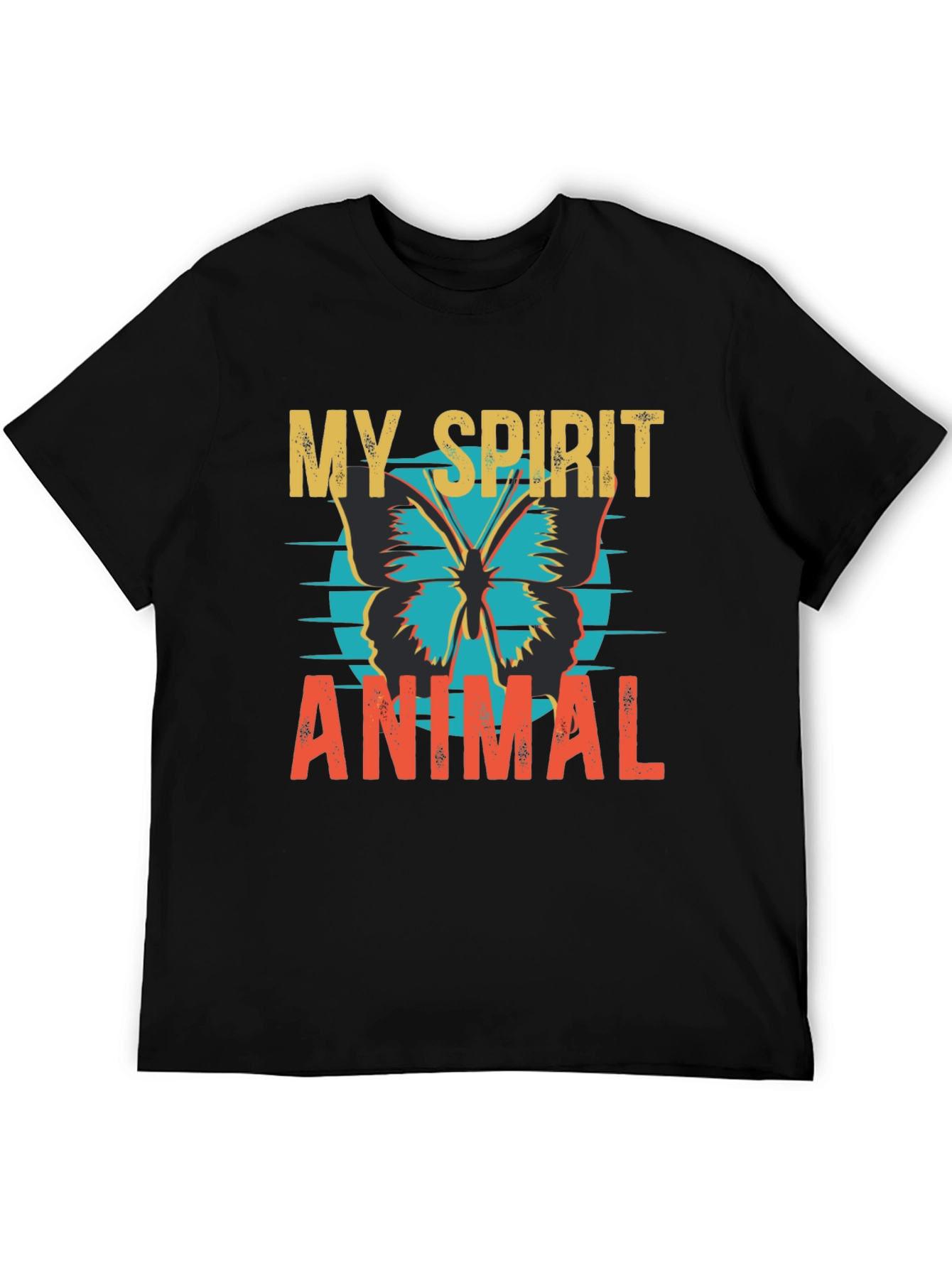 Black Spirit Animal Butterfly Graphic Tee - Stylish Cotton Blend view 5