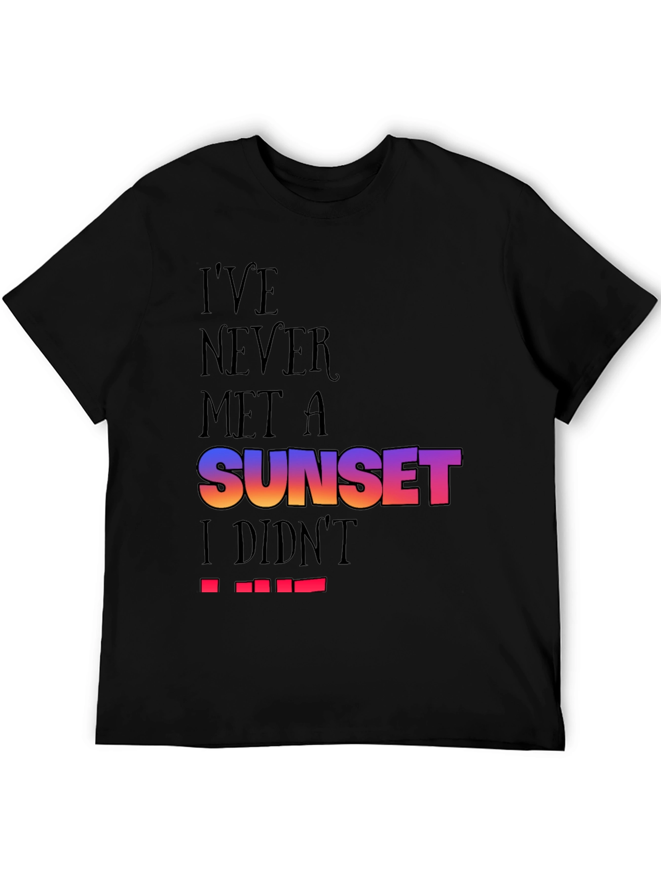 Black Sunset Lover Black T-Shirt view 5