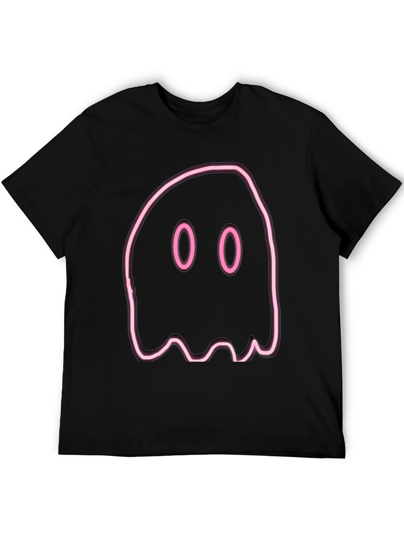 Black Neon Ghost Graphic Tee - Spooky Season Fun! view 5