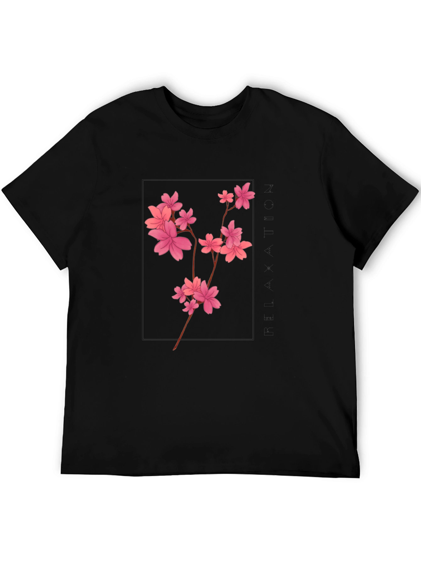 Black Cherry Blossom T-Shirt - Black Graphic Tee view 5