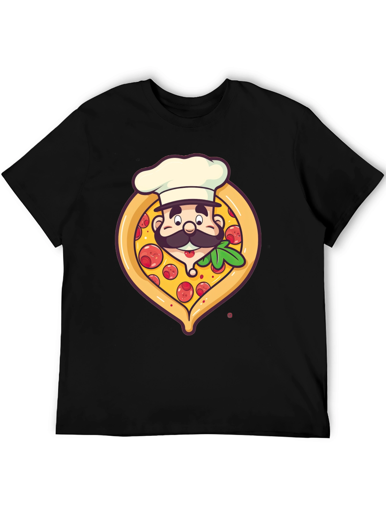 Black Pizza Chef Graphic T-Shirt - Unique Design view 5