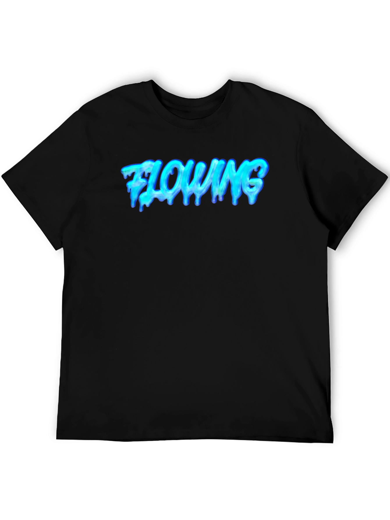 Black Flowing Graphic Tee - Cool Black T-Shirt view 5