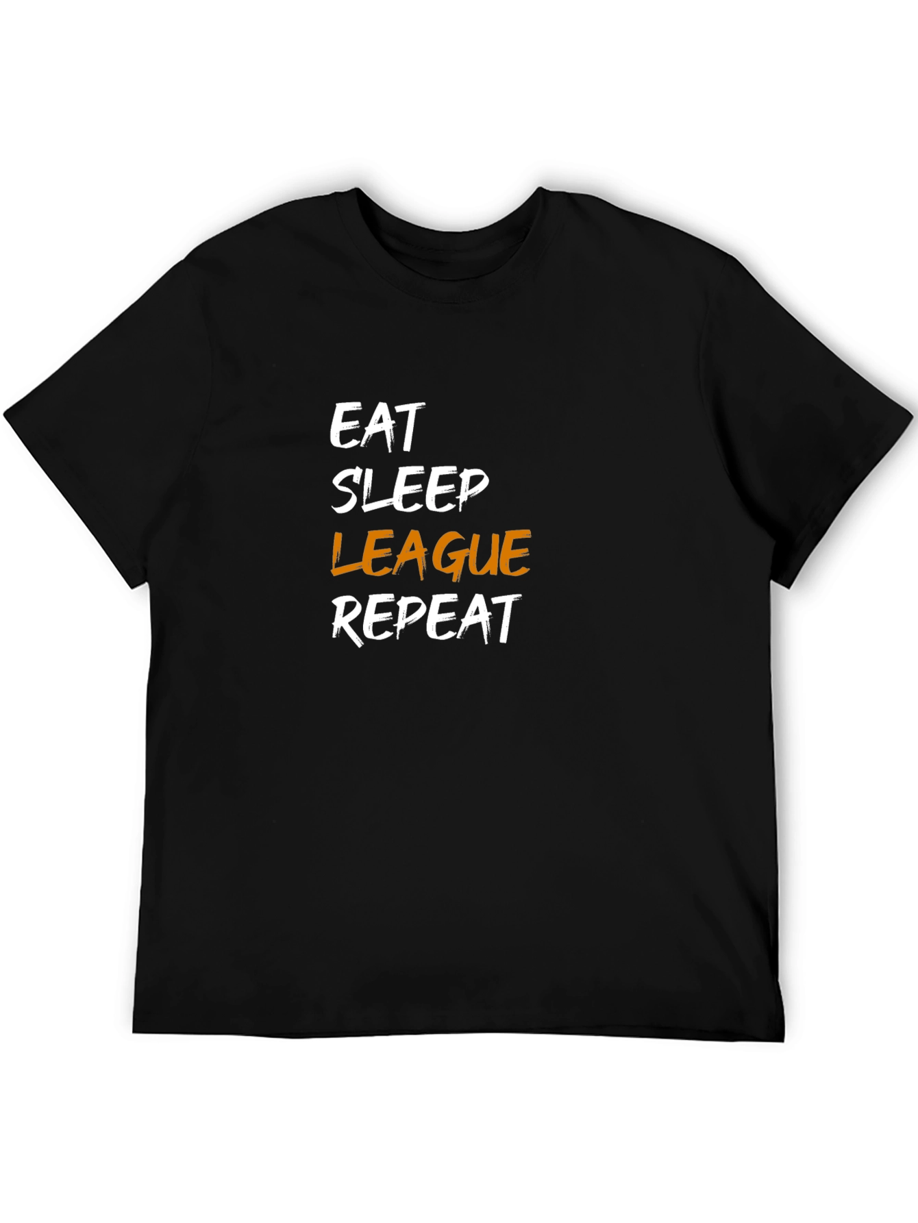 Black Eat Sleep League Repeat Black T-Shirt view 5